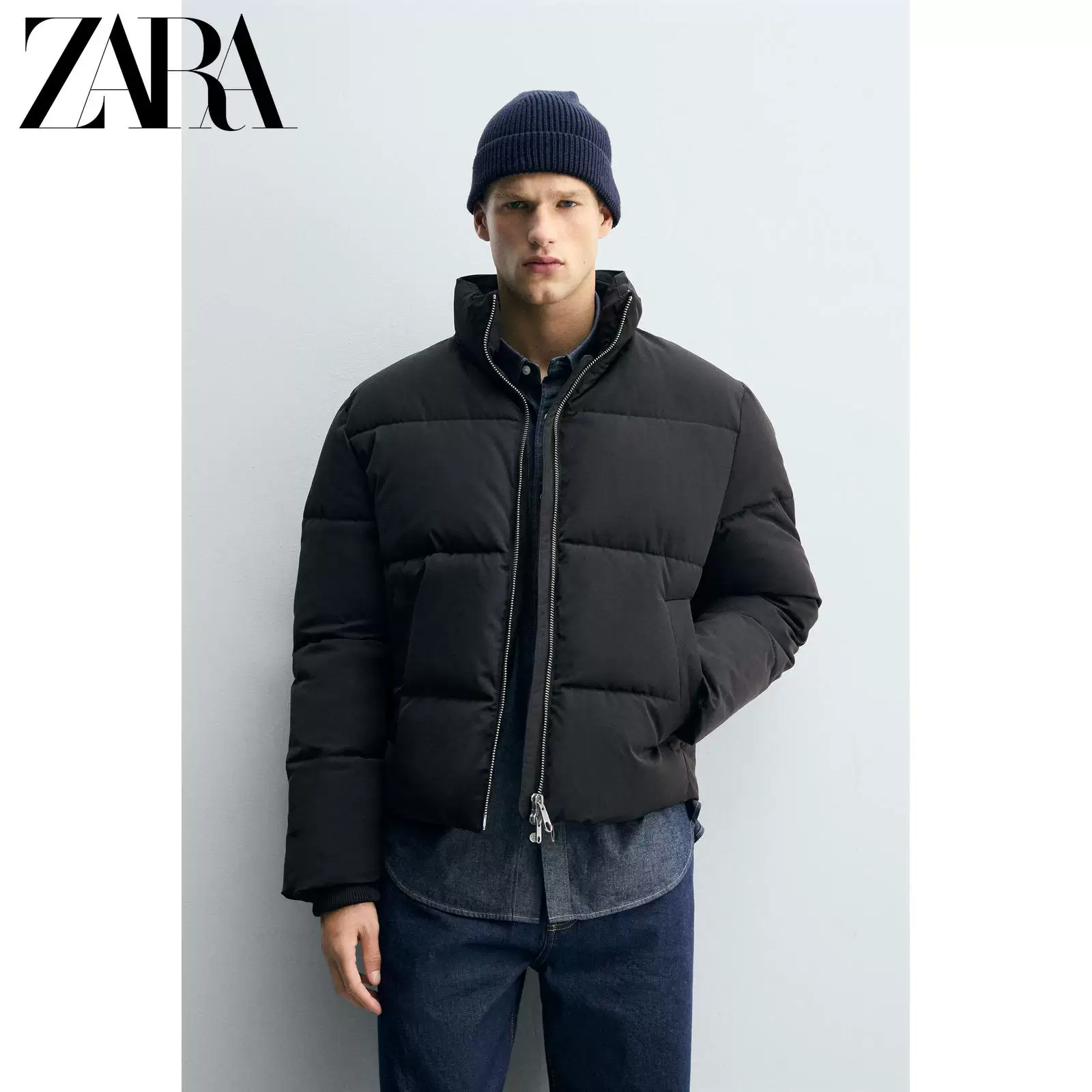 ZARA Autumn waterproof windproof down jacket with zipper