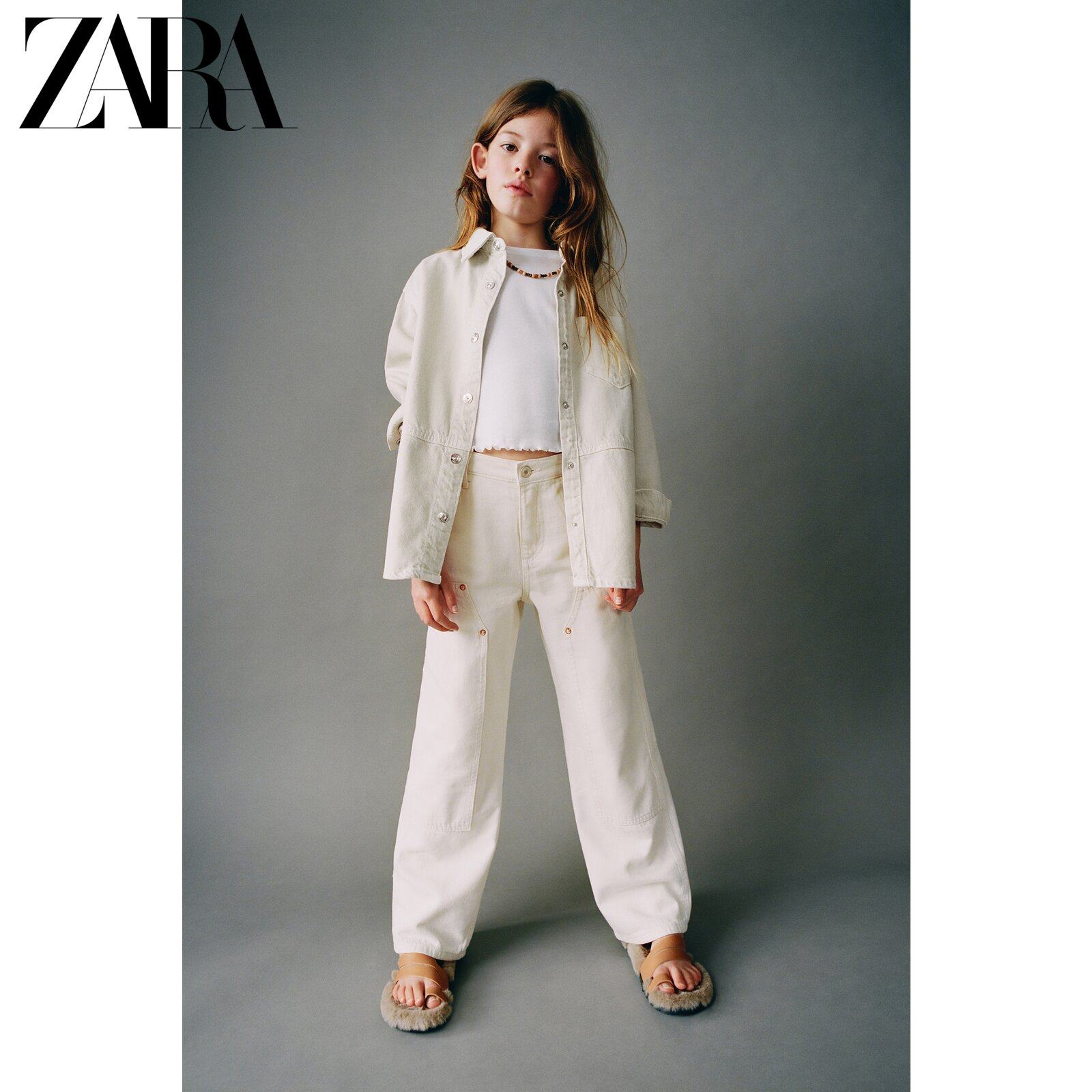 ZARA Spring Summer New Children Dress Girl Colored Denim Shirt Jacket 4877600715