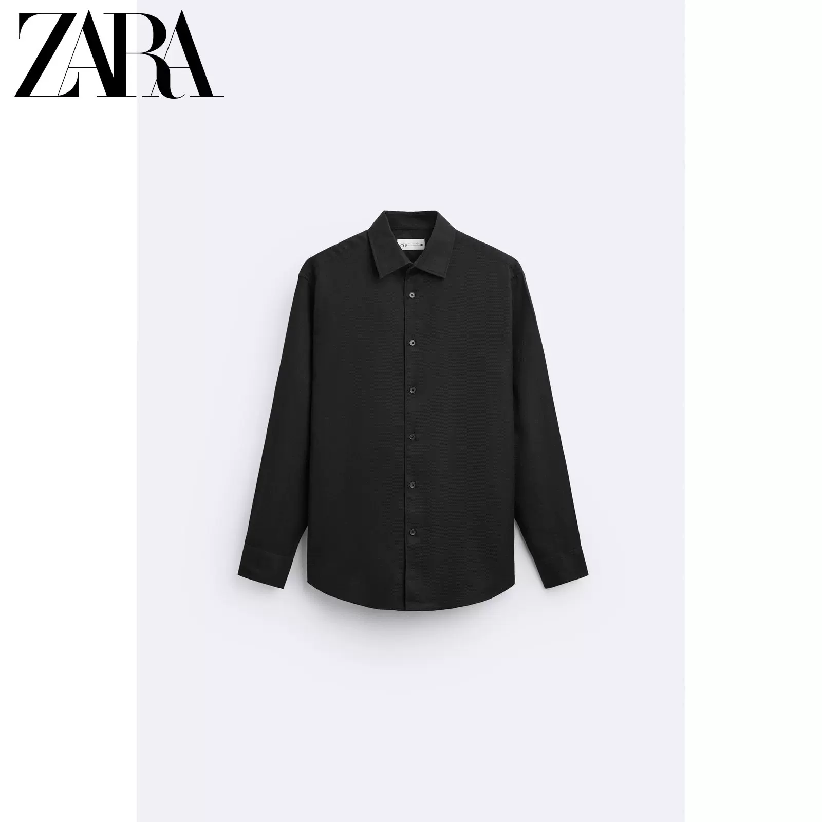 ZARA Черная рубашка, узкий крой