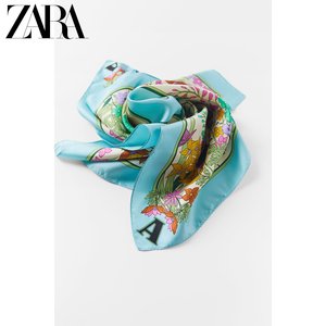 ZARA 新款 女装 首字母饰真丝薄围巾08377008400