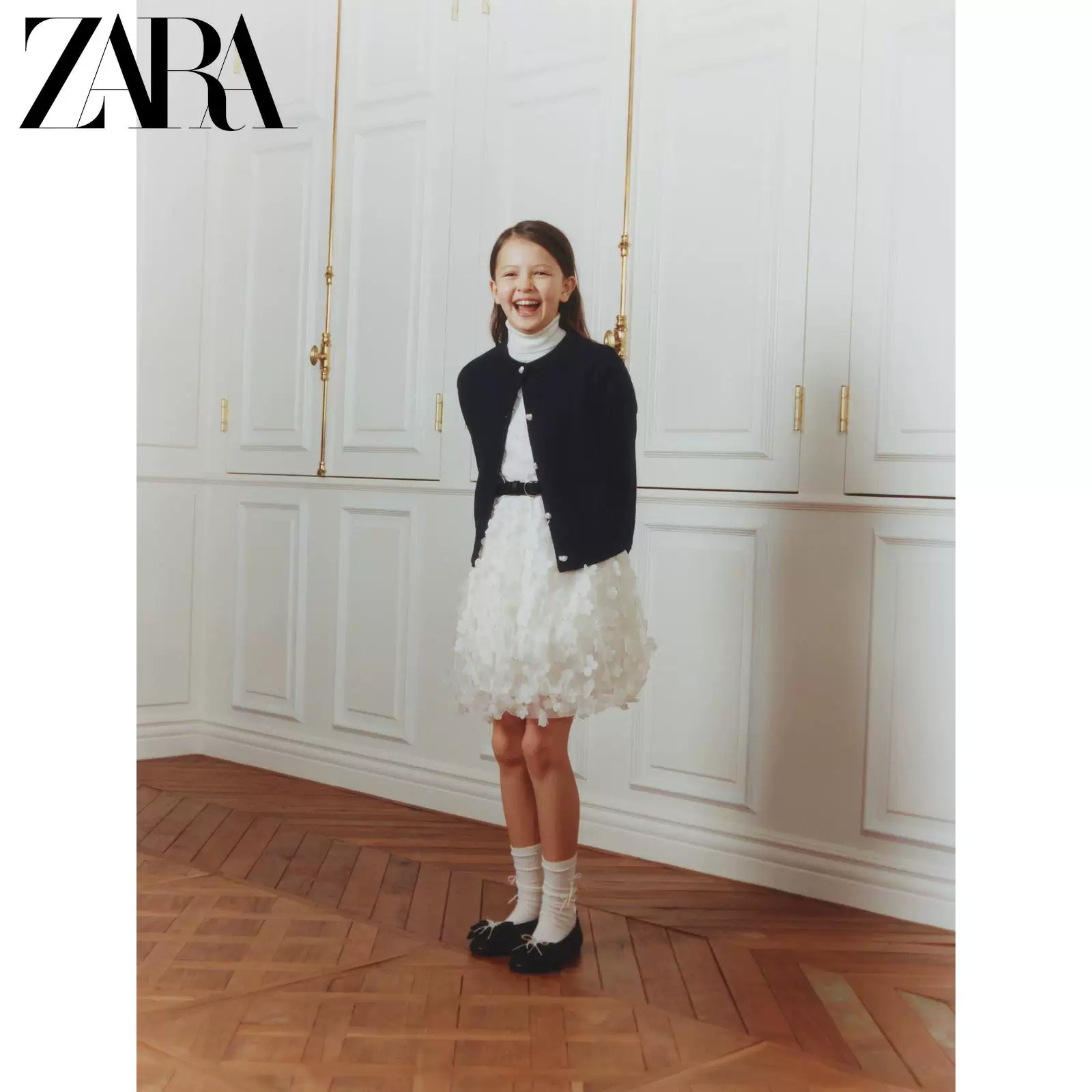 ZARA 2026 весна-лето новые товары детская одежда набор из двух пар носков с бантами длинные 1554701 084