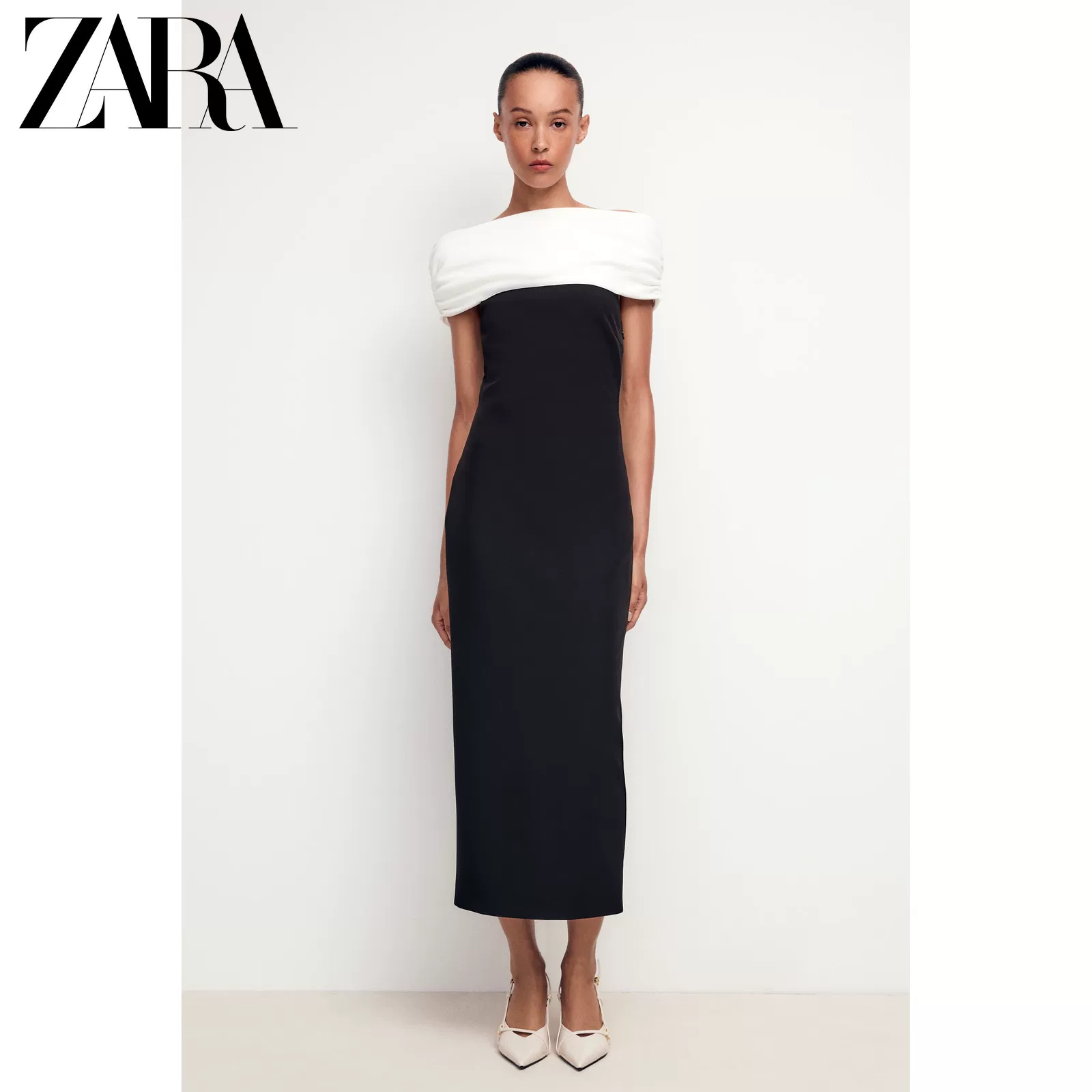 ZARA Discount season women's shoes white buckle strap pointed toe stilettos 3529510 850