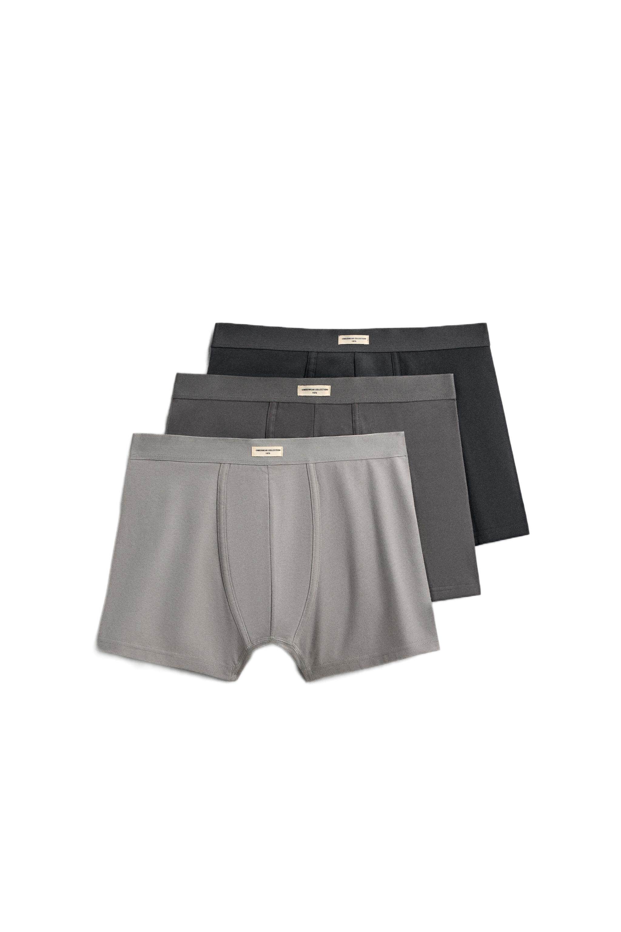 мужские боксеры zara2025冬季新品 男装 3条套装柔软男装平角内裤 1054400 555