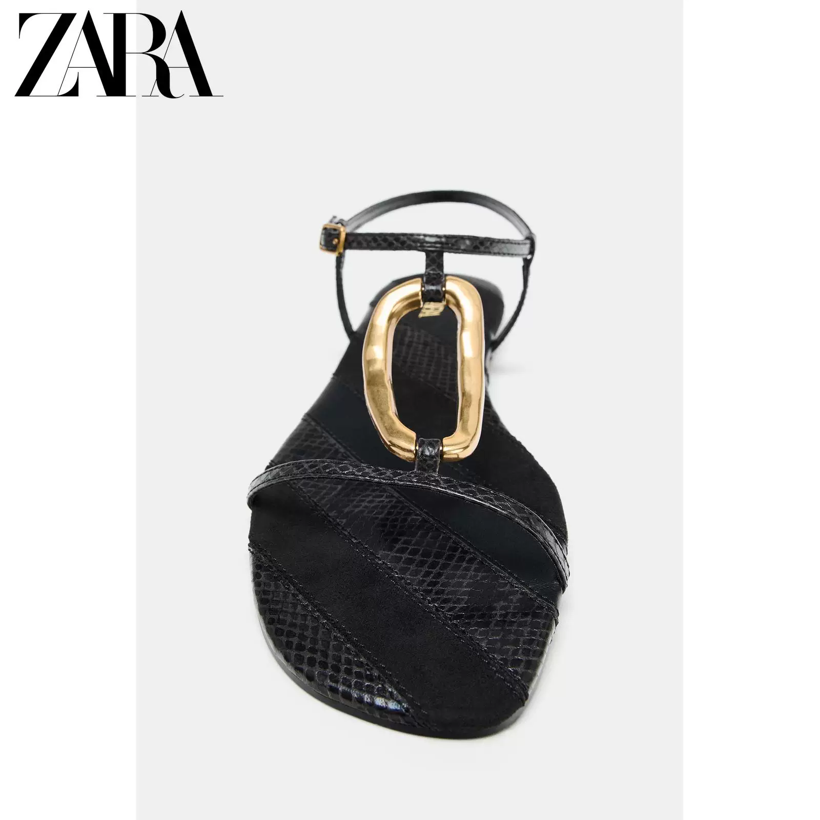 ZARA 2026 Spring and Summer New Arrivals Women's Shoes Metal Trim Details Round Toe Flat Sandals 2620710 800