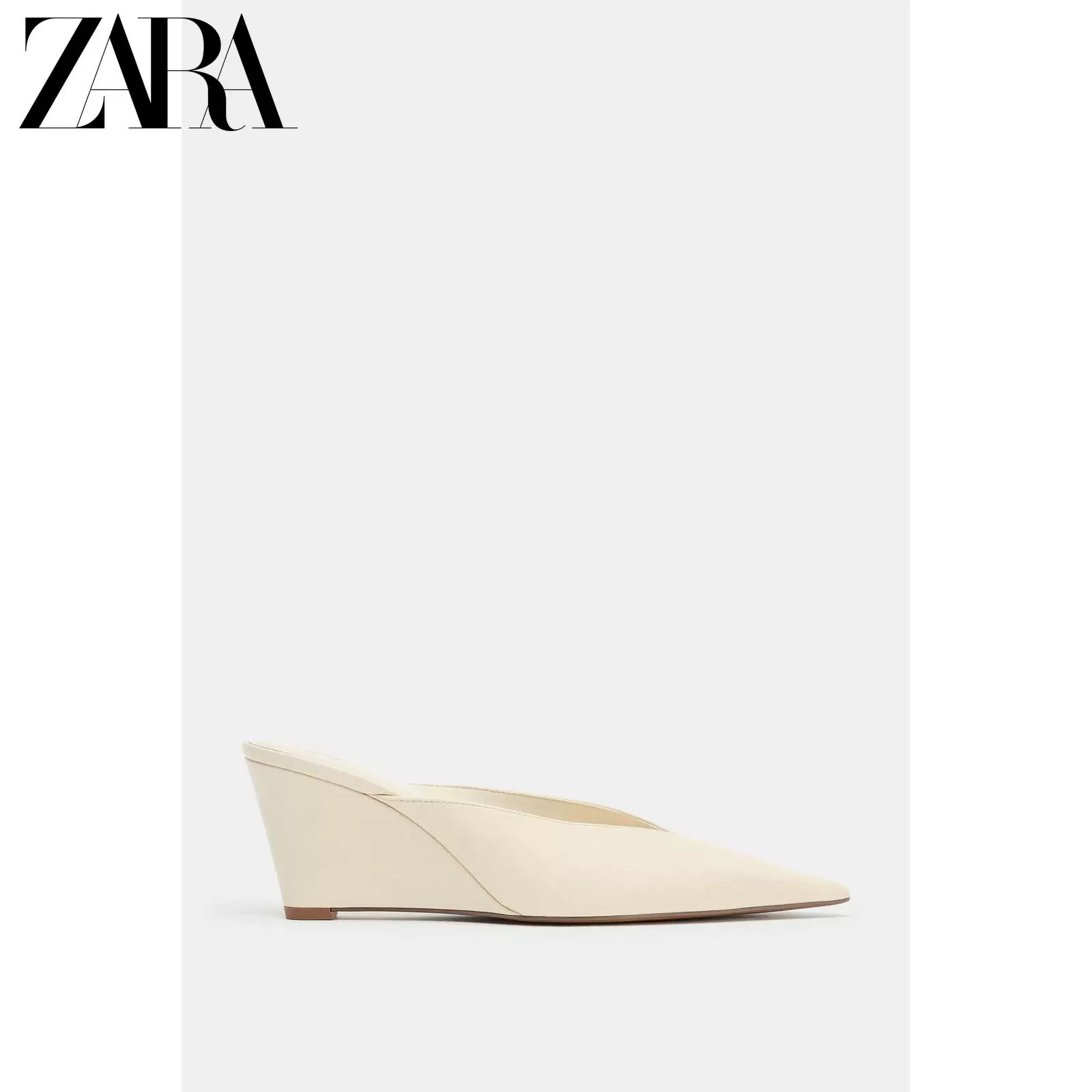 Обувь ZARA 2026 весна-лето: женские сабо-туфли-лодочки, клин, пряжка, высокие каблуки 2266710 001