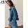ZARA26 ранняя осень, новые товары, женская джинсовая куртка Z1975 с длинными рукавами и отворотом, короткая джинсовая куртка 7147230 427 mini 2