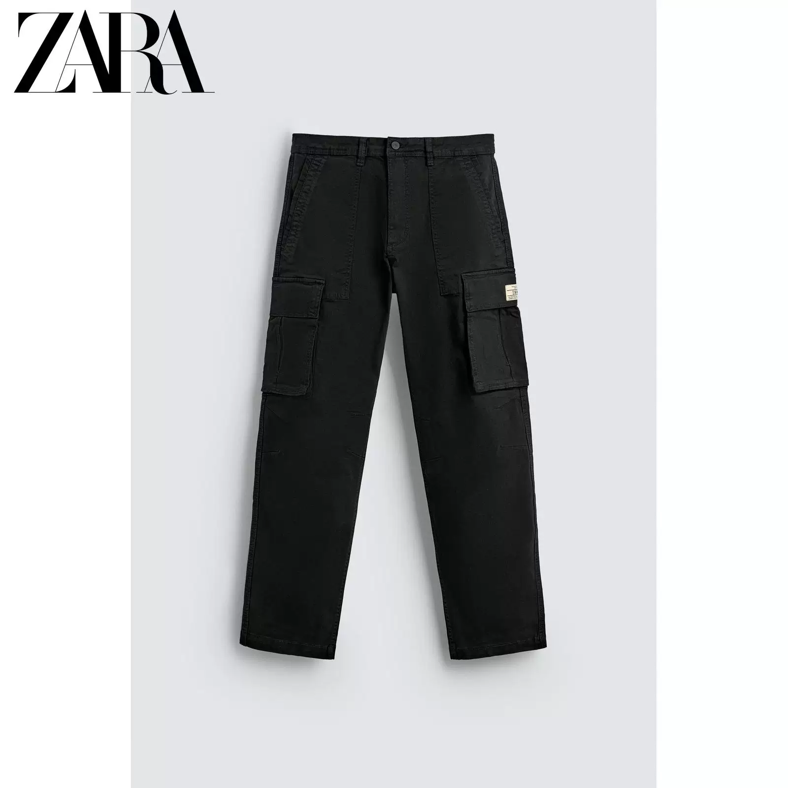 ZARA 2025 Специальное предложение Мужские эластичные промасляенные свободного кроя повседневные карго брюки 0108310 800