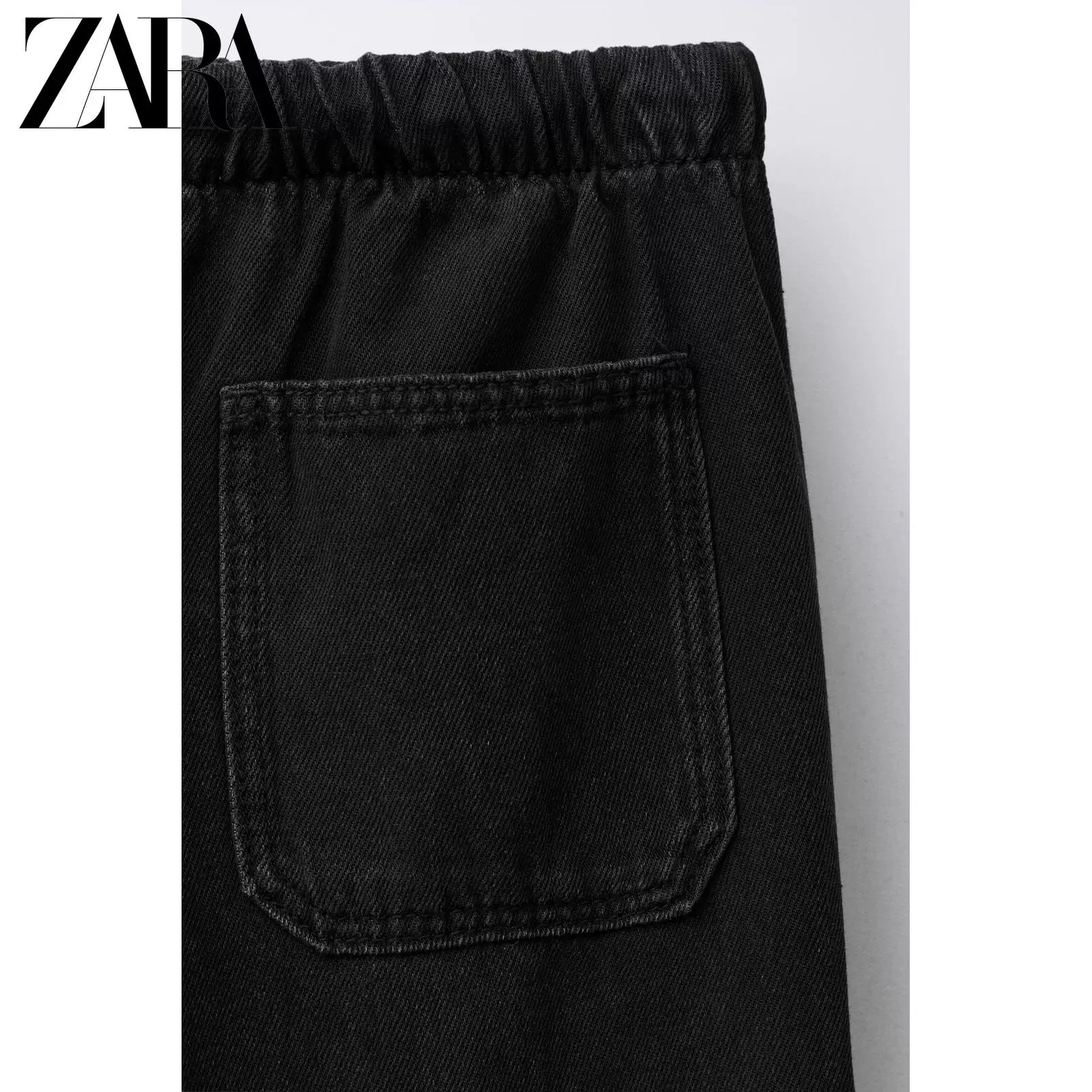 ZARA 2026 весна-лето новые товары детская одежда для девочек шнурованные свободные широкие джинсы повседневные 4441615 800
