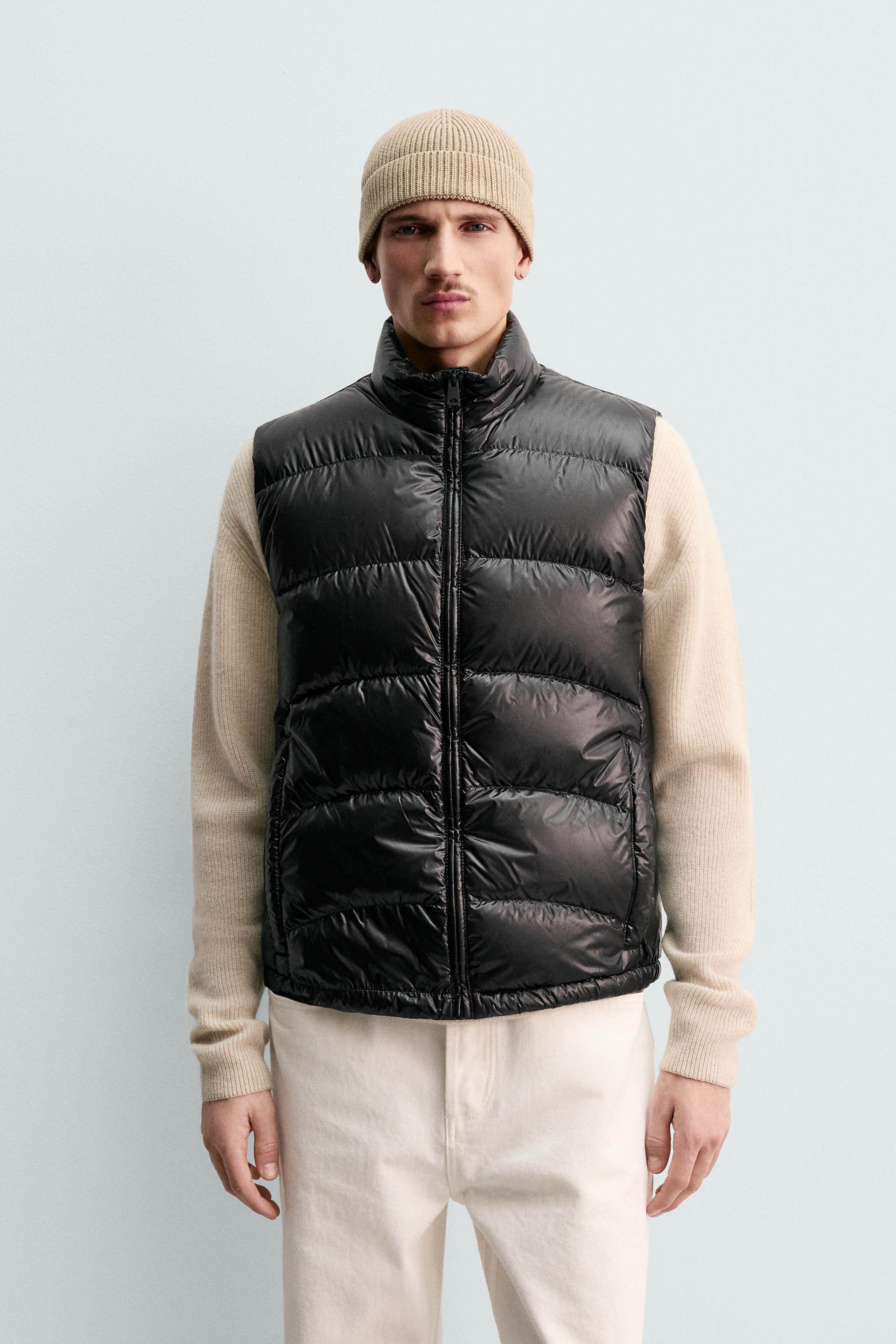 Пуховой жилет zara[origins] 男装 修身直筒棉服立领羽绒马甲背心 4302213 800
