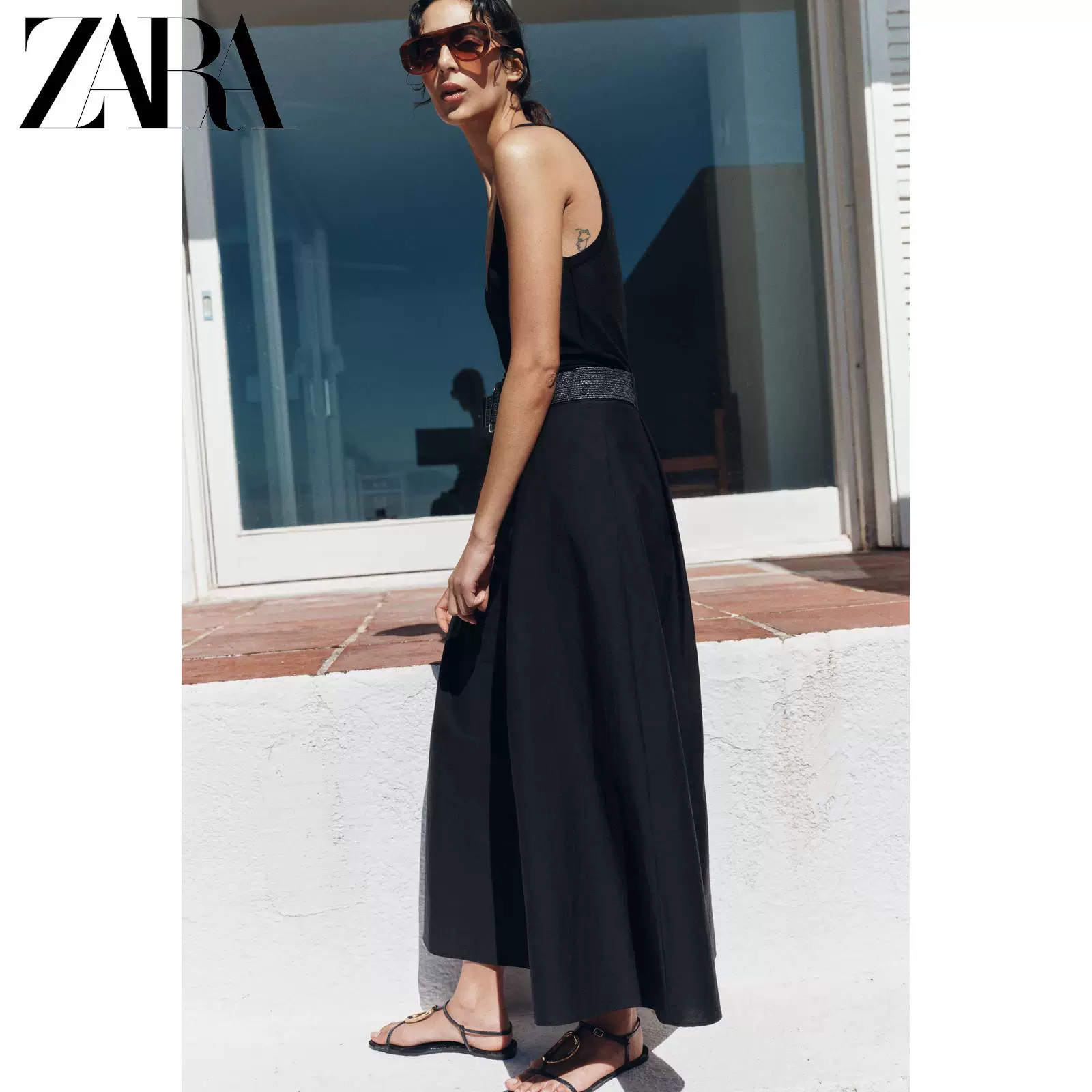 ZARA 2026 Spring and Summer New Arrivals Women's Shoes Metal Trim Details Round Toe Flat Sandals 2620710 800