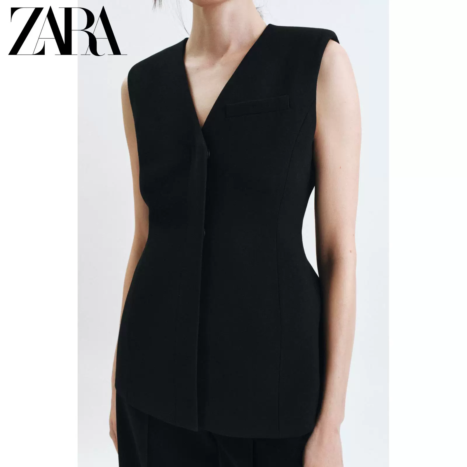 ZARA 2026 весна-лето новые товары Женский ZW серия без рукавов V-образный вырез узкий жилет 2721570 800