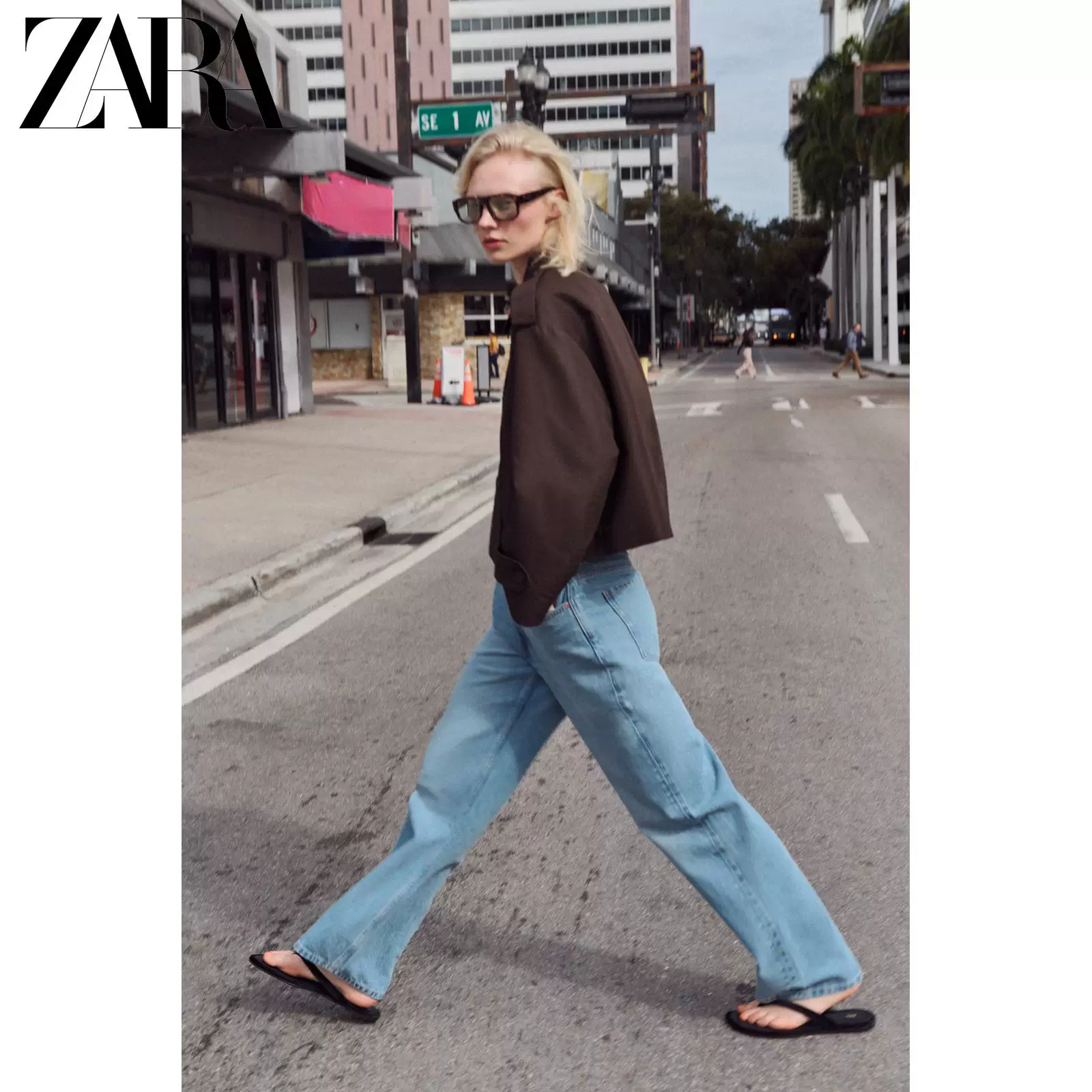 ZARA 2026 весна-лето новые поступления Женские длинный рукав лацкан свободный короткий двубортный ветрозащитник 3046352 700