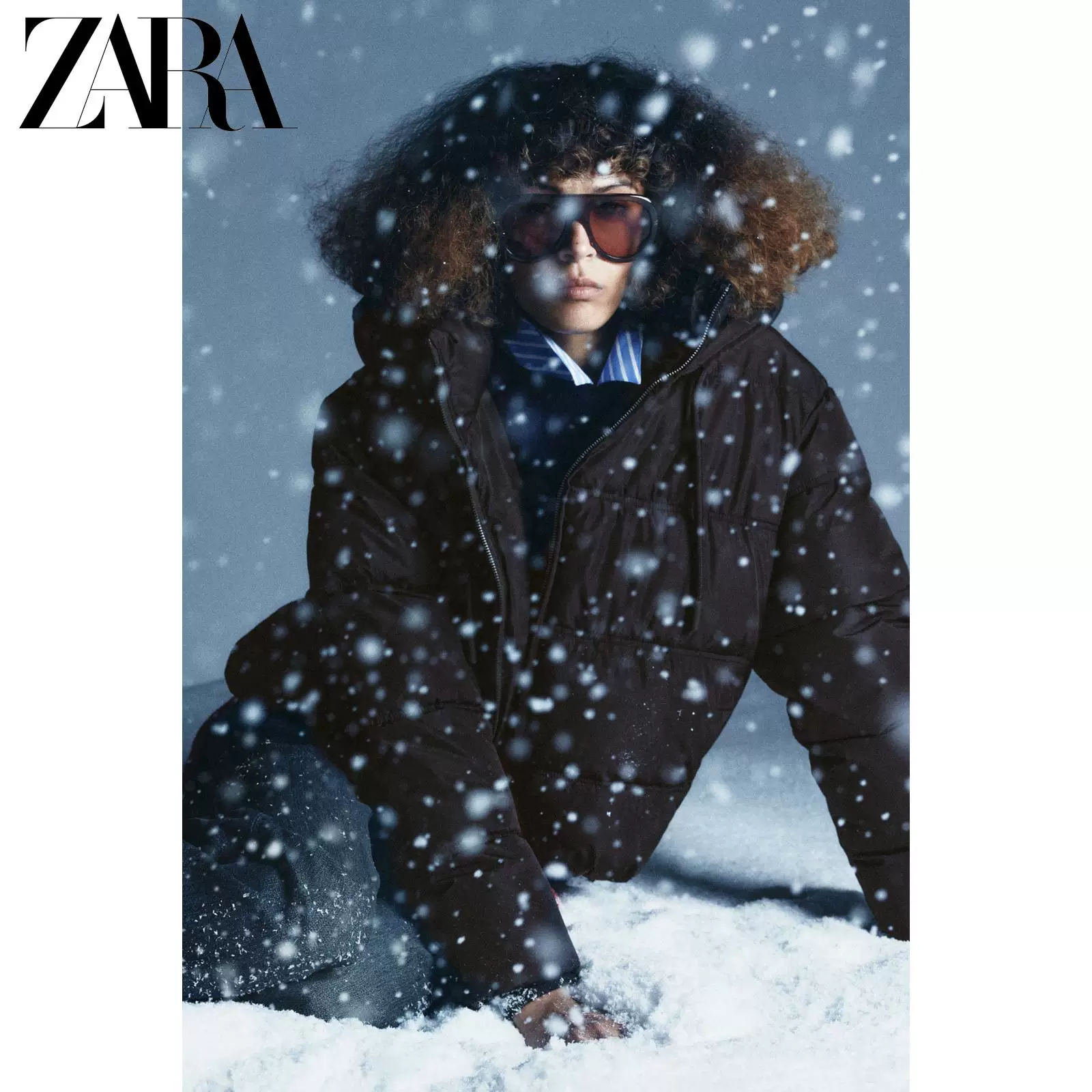 Женская новая куртка из хлопка ZARA с коротким windproof и водонепроницаемостью, проветриваемая, толстая шаровая 3046227 700