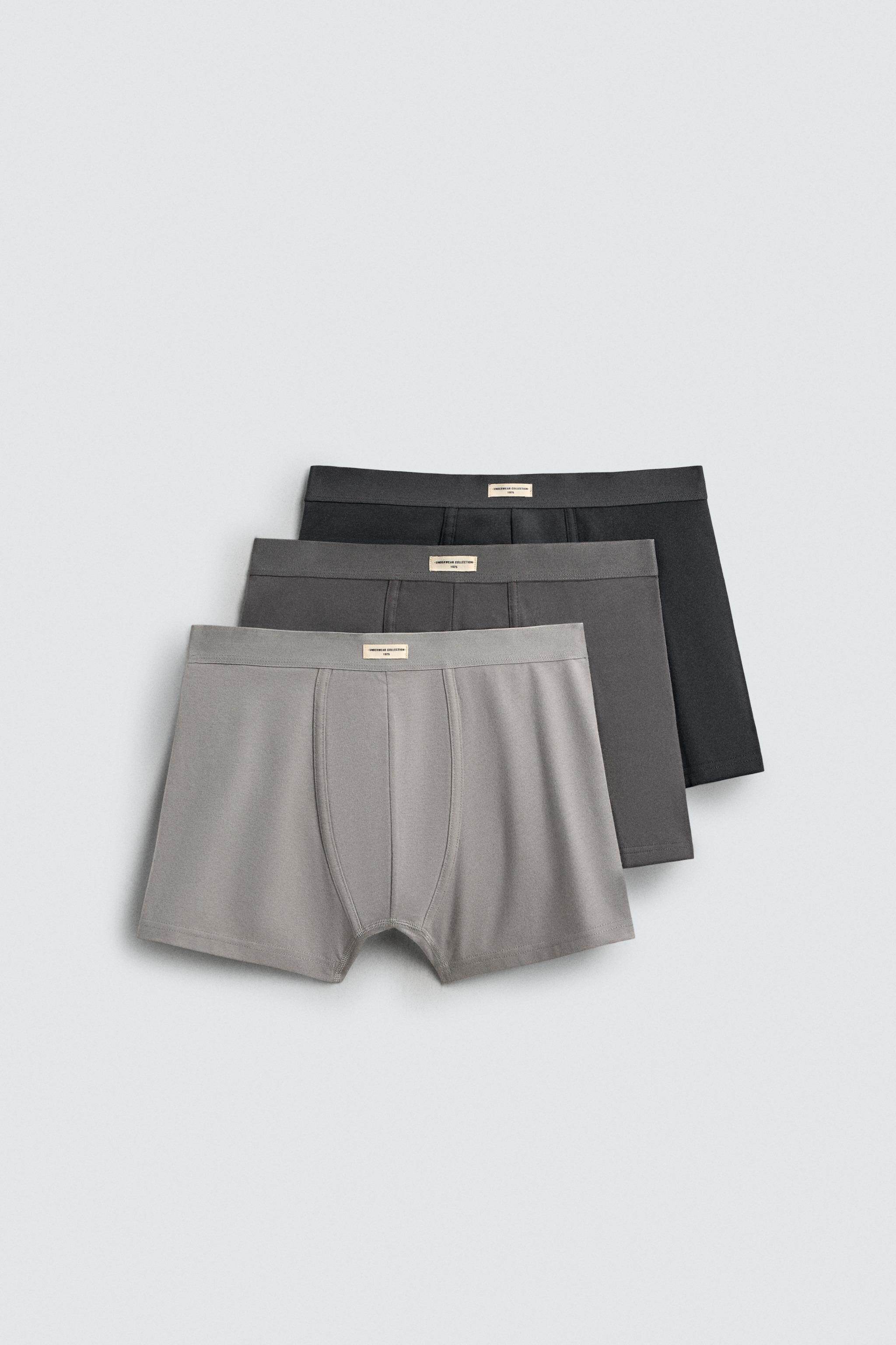 мужские боксеры zara2025冬季新品 男装 3条套装柔软男装平角内裤 1054400 555