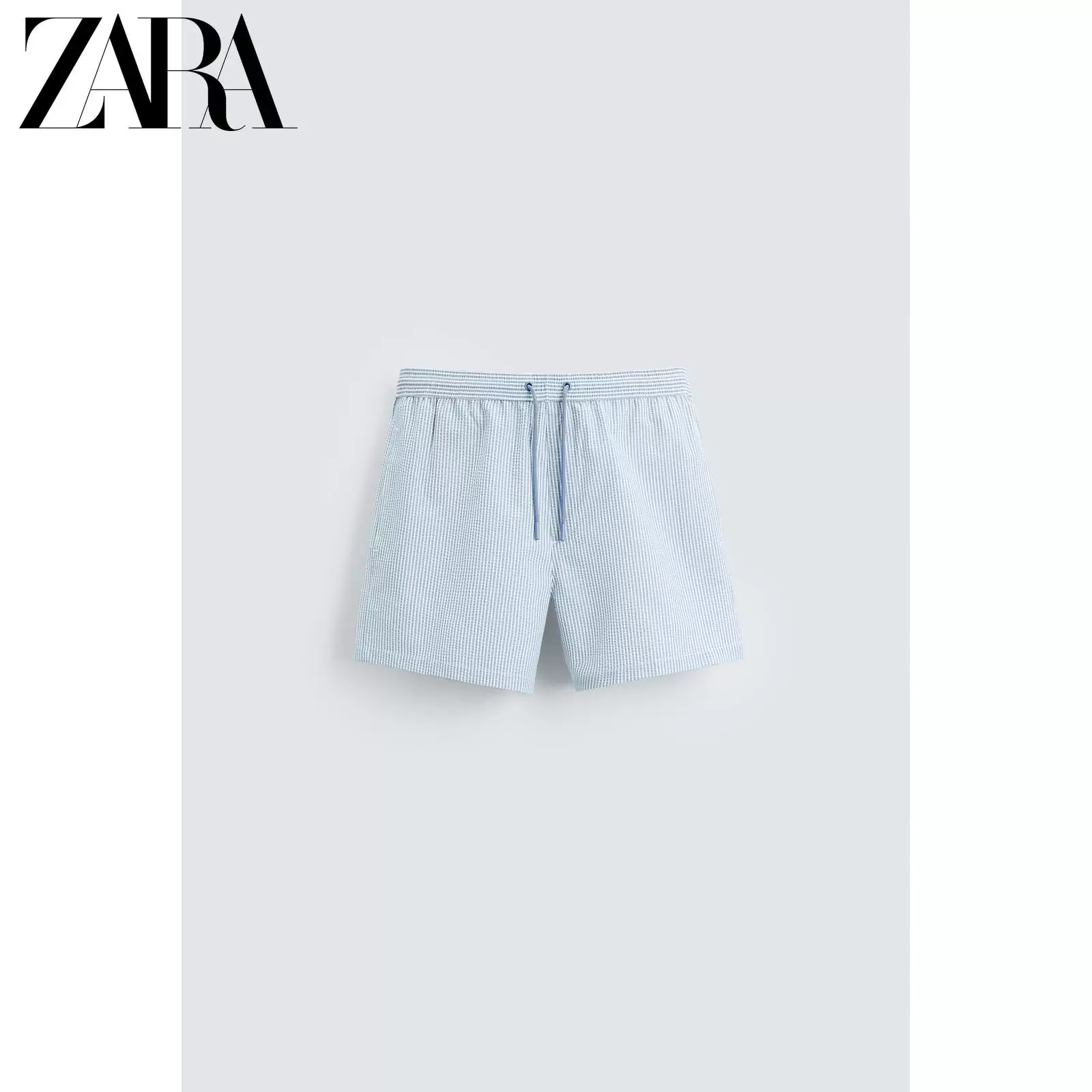 ZARA 2026 весна-лето новые товары мужские плавки-шорт пенье сеерсукер средней длины 8574407 403