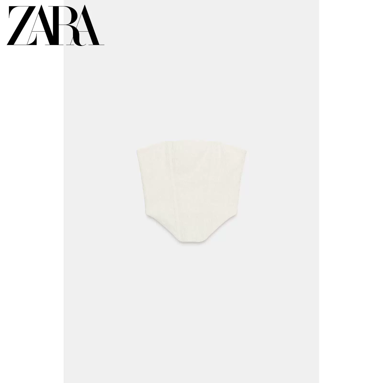 Корсетный топ ZARA женский прямой вырез, открытые плечи, текстурная ткань с подкладкой, весна/лето