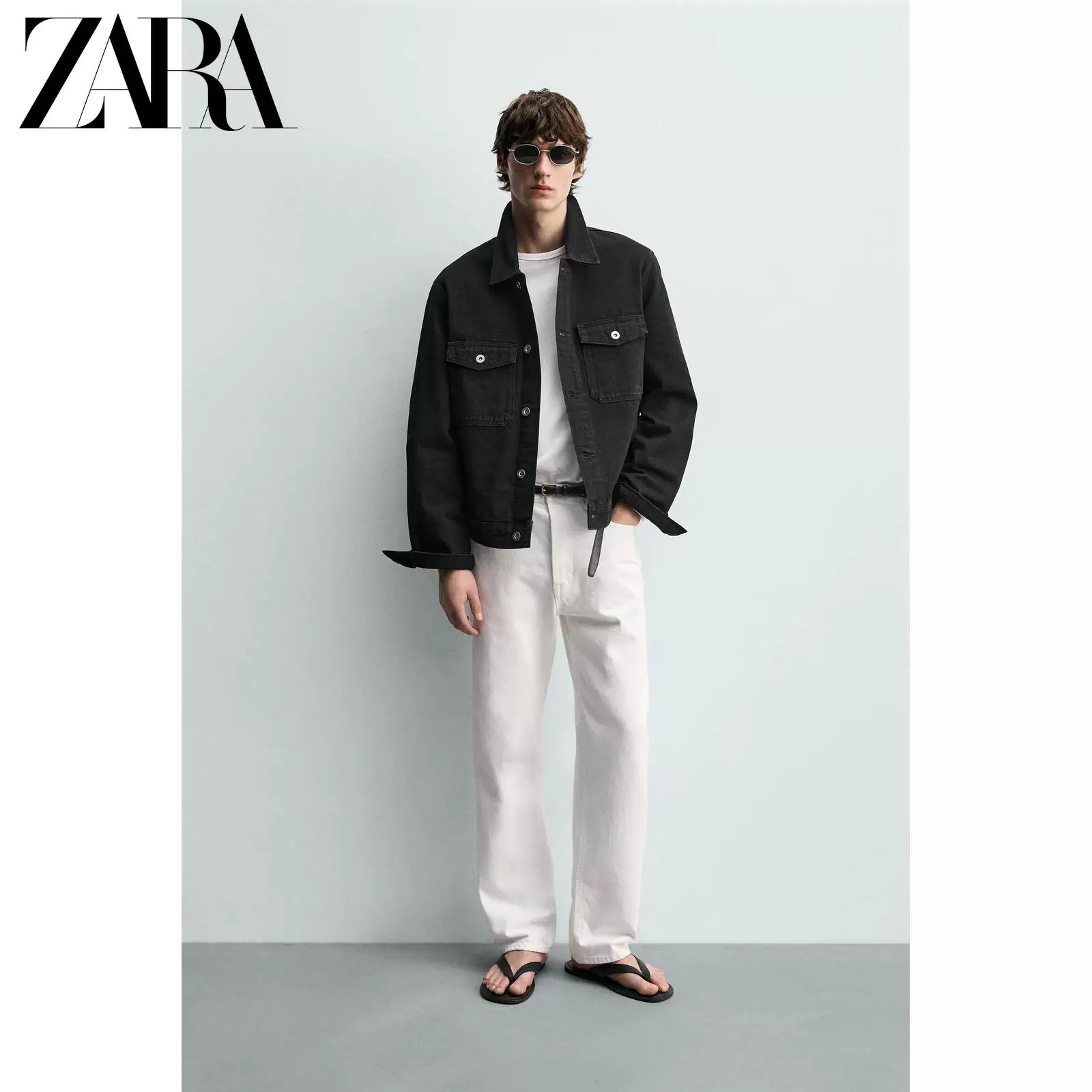 ZARA 2026 весна-лето новые товары мужской базовый тонкий прямой джинсовый жакет 4048484 800