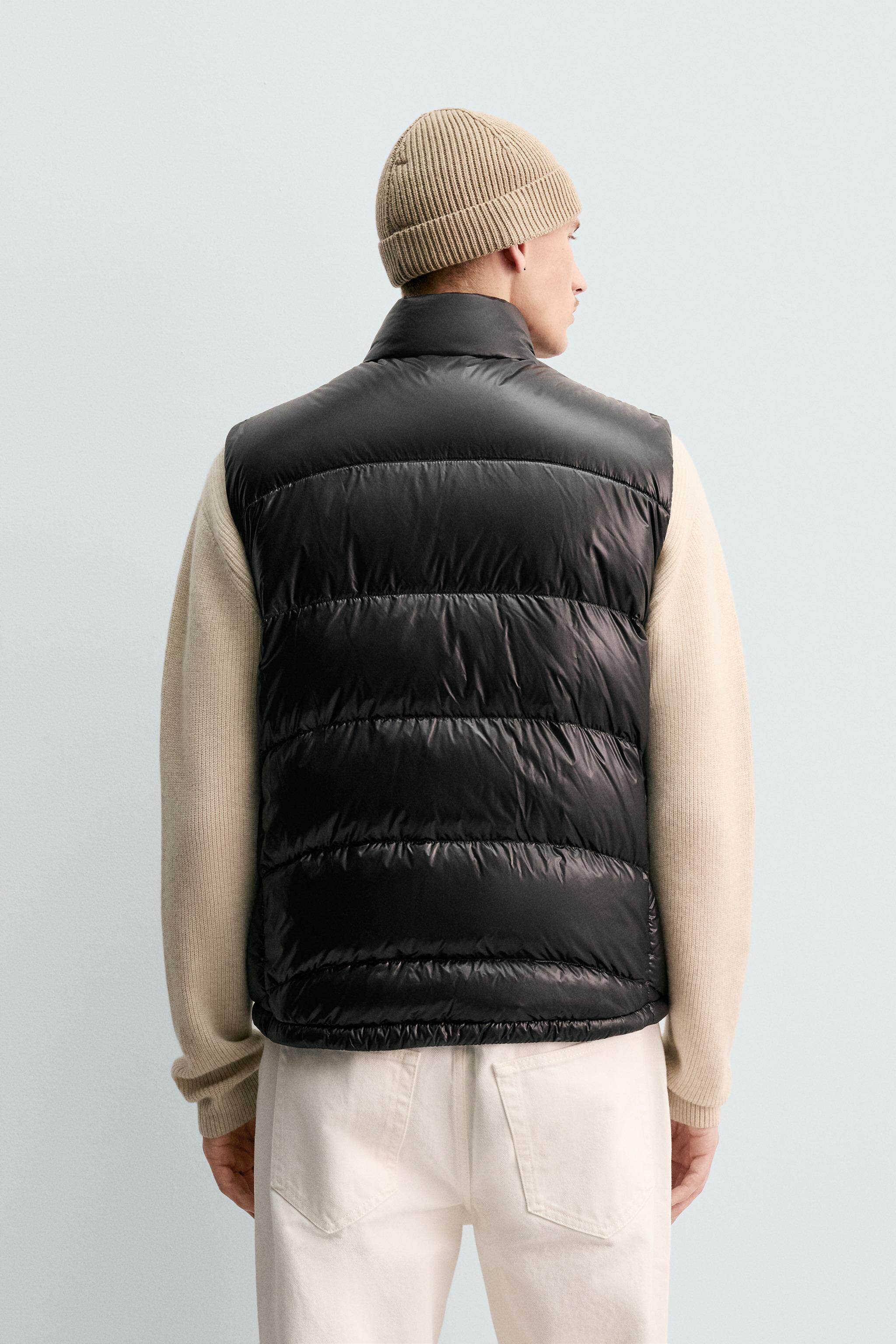 Пуховой жилет zara[origins] 男装 修身直筒棉服立领羽绒马甲背心 4302213 800