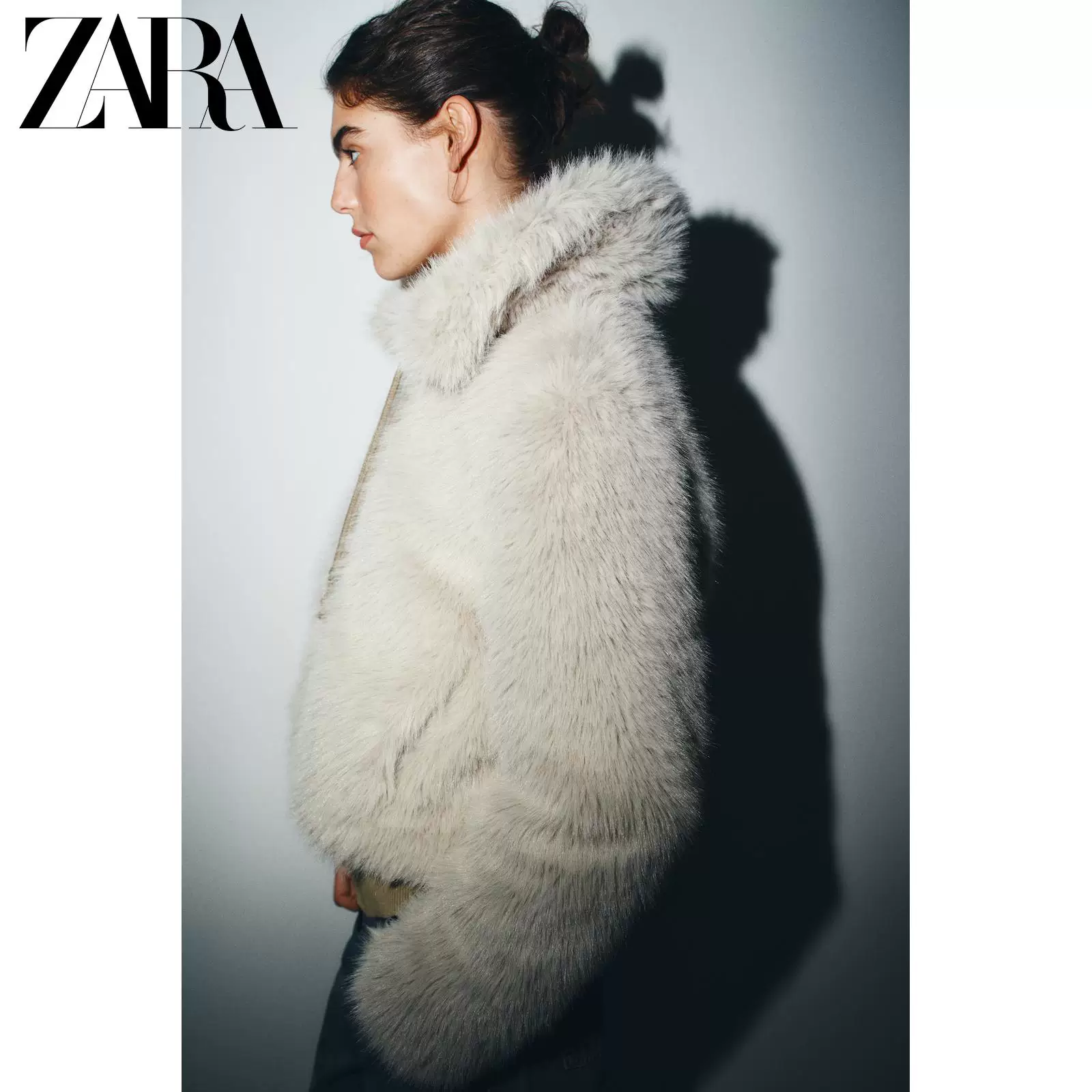 ZARA 2025 осень новые товары Женщины TRF Искусственный мех эффект молнии короткая куртка 4391833 802
