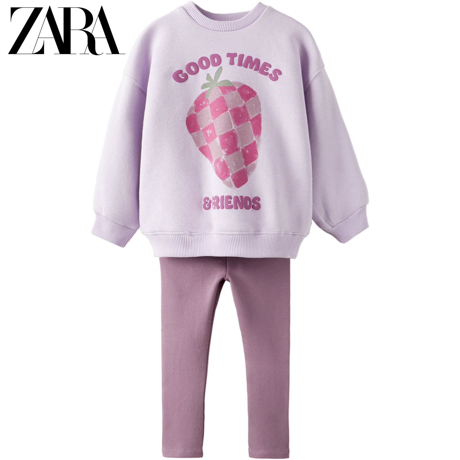 ZARA winter new baby toddler printed suede clothing and underpants suit 1880547611-Taobao