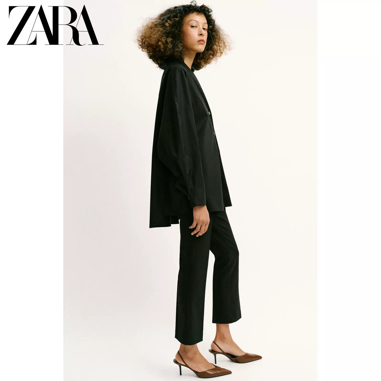 ZARA Special Offer Women's Shoes Stitched Detailed Pointed Toe Slingback Pumps 2231710 105