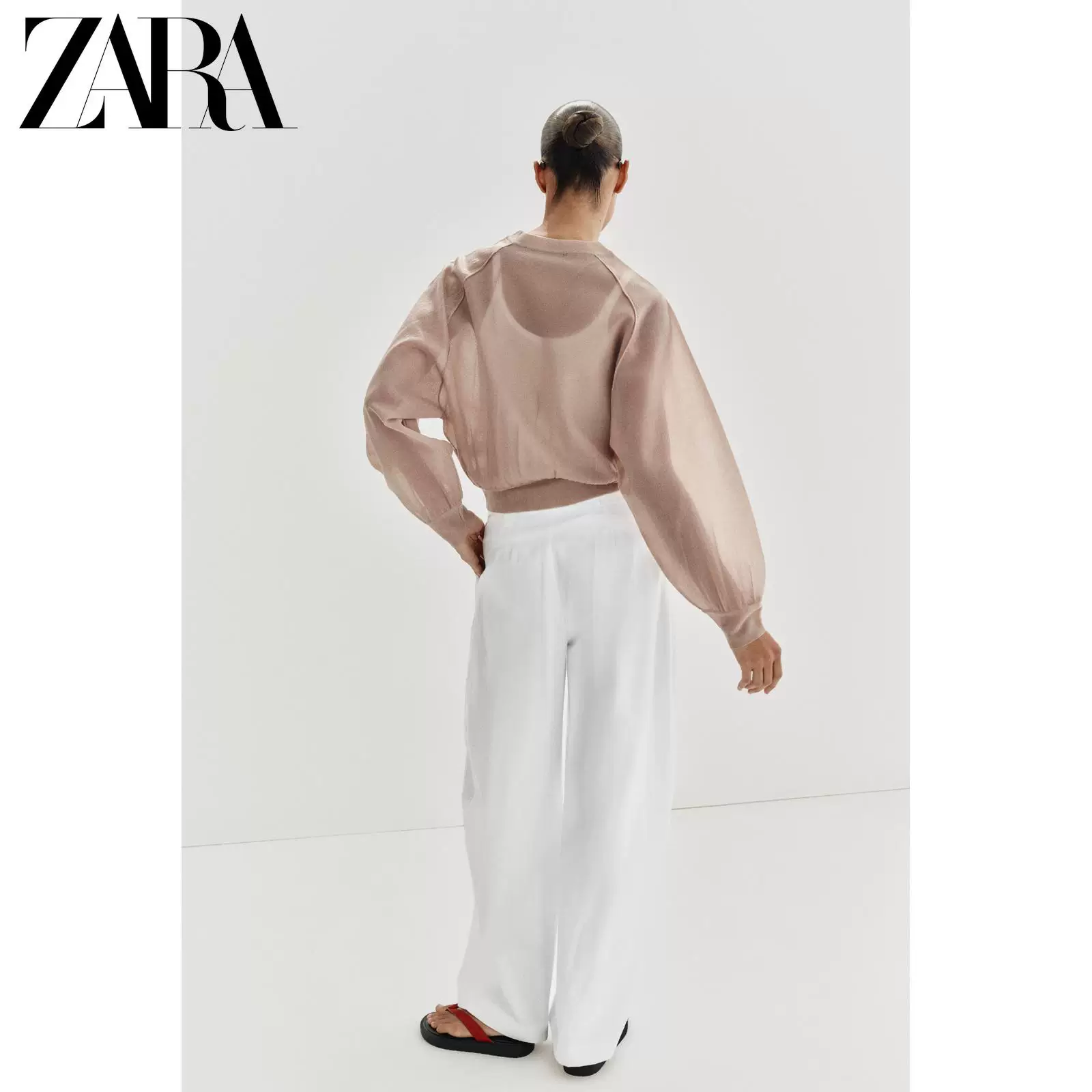 ZARA 2026 весна-лето новые поступления женская вязаная куртка-бомбер длинным рукавом круглой горловиной, № 9598043 713