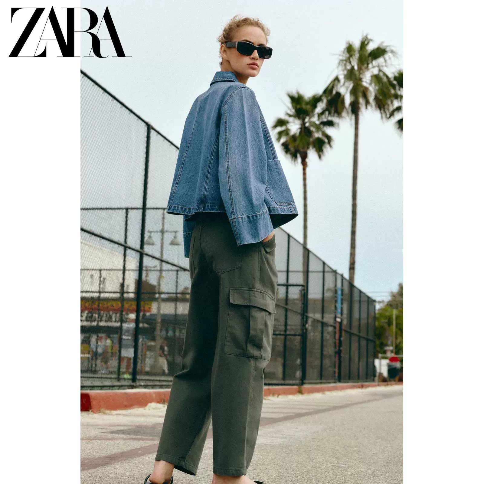 ZARA 2026 весна-лето новая коллекция женская куртка джинсовая длинный рукав короткая Z1975 0108029 427