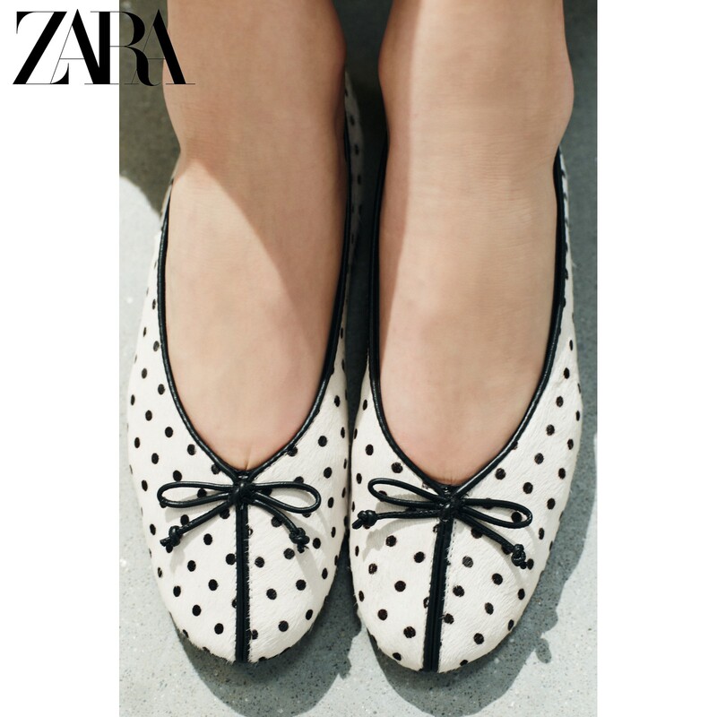 Zara2026 New Autumn Products Women's Shoes Retro Personalized Printed Leather Flat Ballet Shoes 3556810 850 Zara2026 New Autumn Products Women's Shoes Retro Personalized Printed Leather Flat Ballet Shoes 3556810 850
