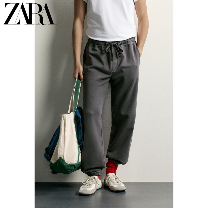 Zara2026 Autumn New Collection Men's Cotton Blend Basic Fleece Sports Jogging Pants 0761352 898