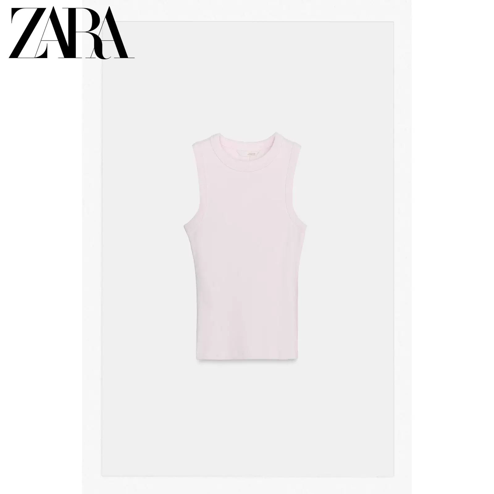 Женский топ-свитер COTTON BLEND с круглым вырезом от ZARA 2026 весна-лето, водолазка, 3253330 621