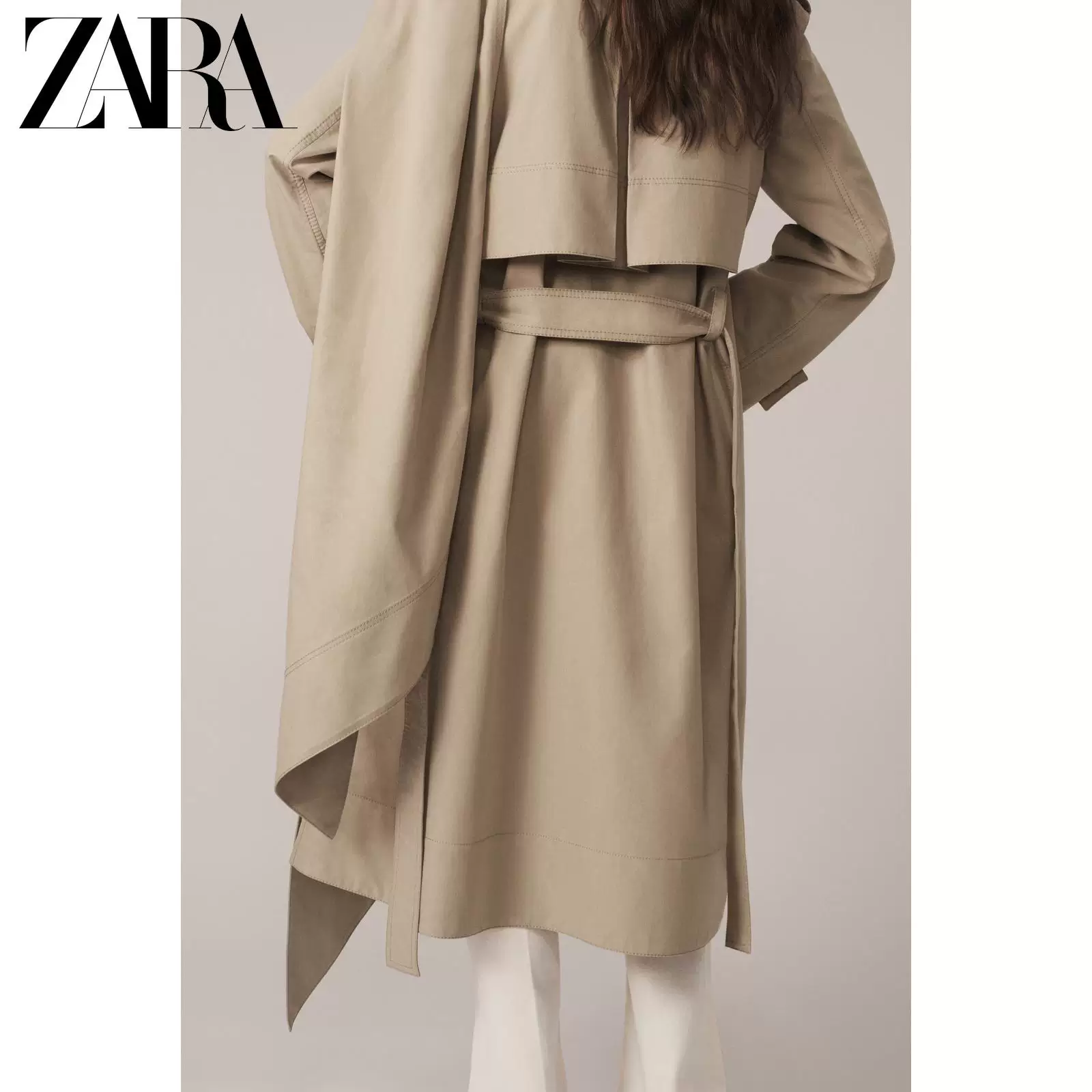 ZARA 26 весна и лето новые продукты женский ветровка с длинным рукавом, лацкан, съемный двухвостник жилет ветровик 2306136 710
