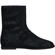 ZARA 2024 new autumn and winter womens shoes black zipper closed suede flat round toe short boots 1102410