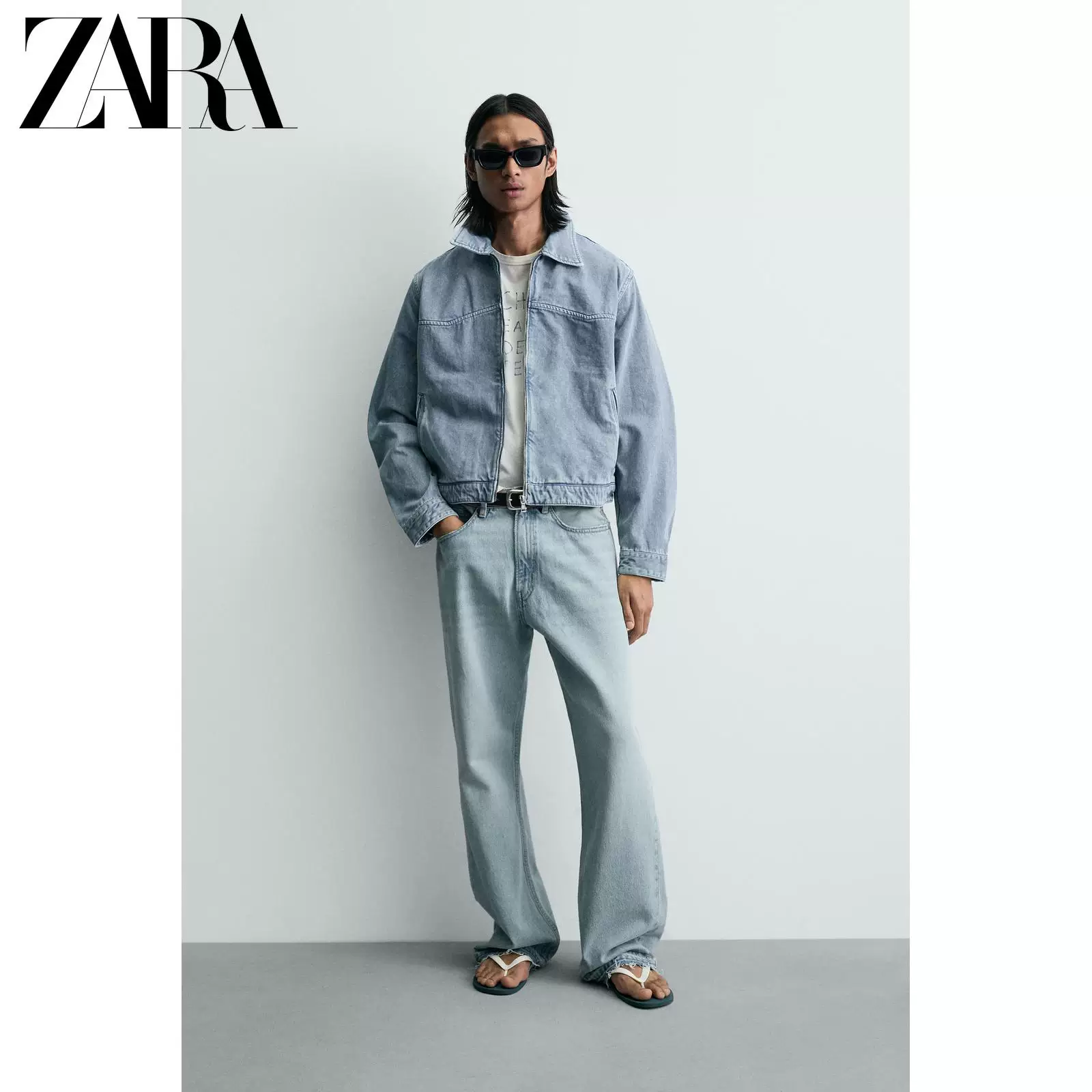 ZARA весна-лето 2026: мужской жакет из хлопка с фактурной стиркой, короткий рукав 2634204 403