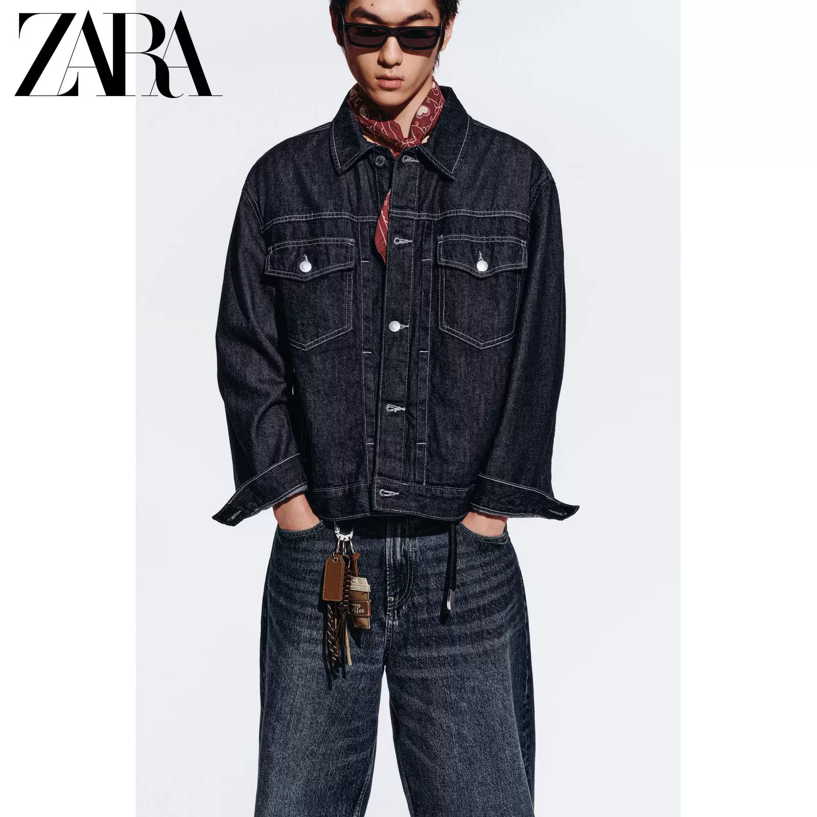 Новая мужская свободная джинсовая куртка ZARA 4551444 405