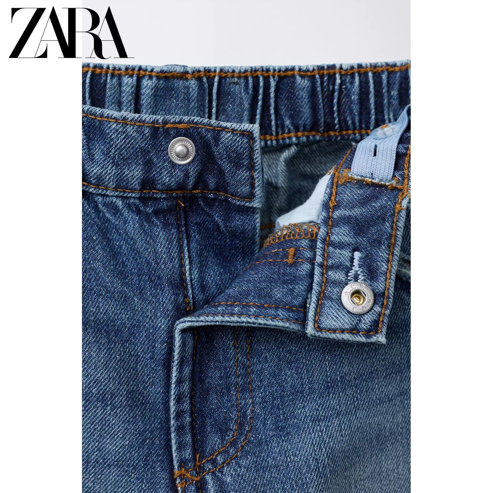 ZARA 2025 Осенние новые товары для малышей и дошкольников свободные повседневные джинсы с дырками декор 4441508 407