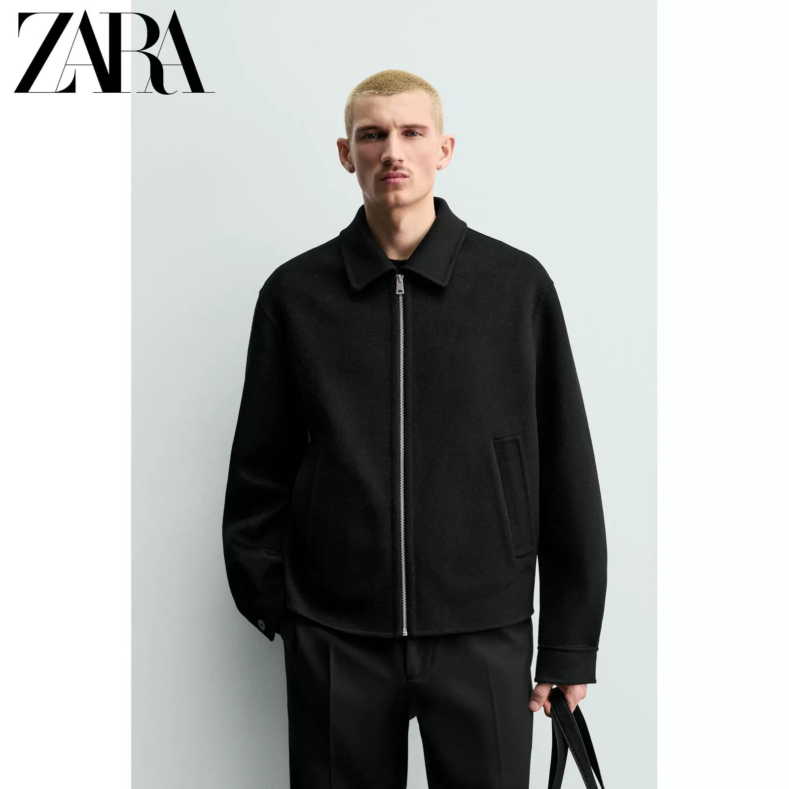 Куртка-пиджак мужская двусторонняя шерстяная с молнией, прямой Slim, артикул 8491400 800