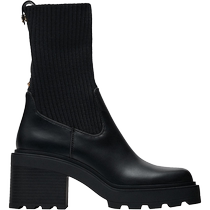 Новые женские туфли ZARA черные полусапожки в стиле ретро 2164310 800