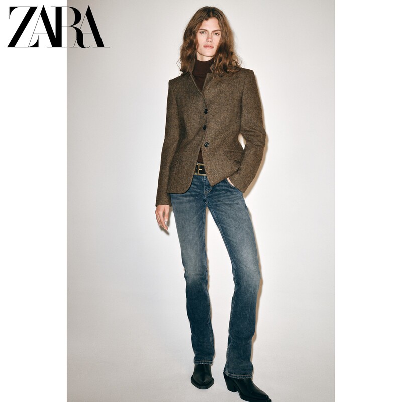 Zara2026 New Autumn Products Women's Clothing Zw Series Long-Sleeved High-Neck Slim-Fit Suit Jacket 3736247 330 Zara2026 New Autumn Products Women's Clothing Zw Series Long-Sleeved High-Neck Slim-Fit Suit Jacket 3736247 330