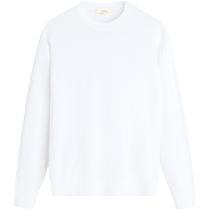 ZARAOrigins] Mens white basic round neck long-sleeved sweater 6674312 712