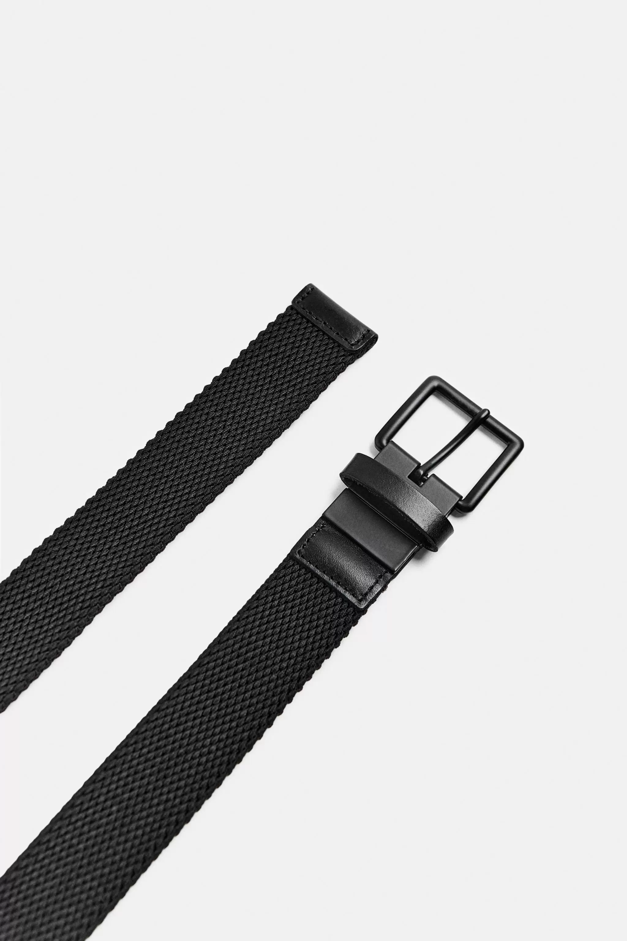 ZARA Новая мужская чёрная двусторонняя эластичная ремень 2823303 800
