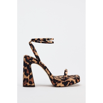 ZARA new summer products womens shoes fashionable BAO WEN one-word strap thick heel high-heeled sandals 2342410 195