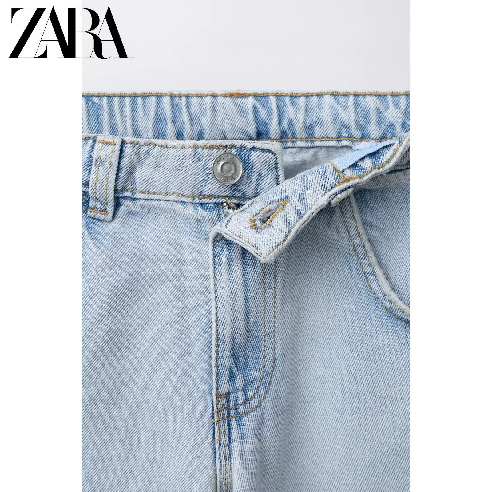 ZARA 2026 весна-лето новинки Детская одежда Мальчики Лейбл Рабочий стиль Повседневные джинсы 1630606 400