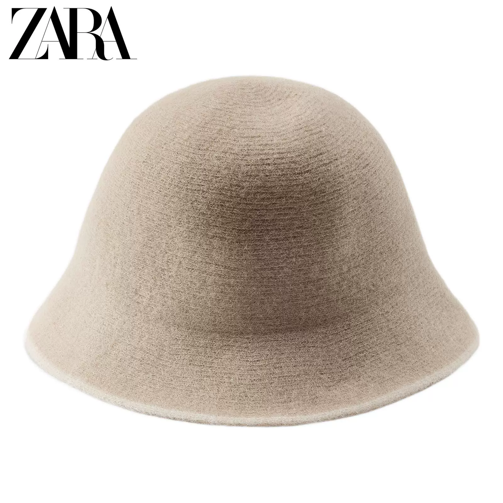 Женская шапка из смеси шерсти контрастного цвета ZARA 2025 Winter New Arrival 3739024 712