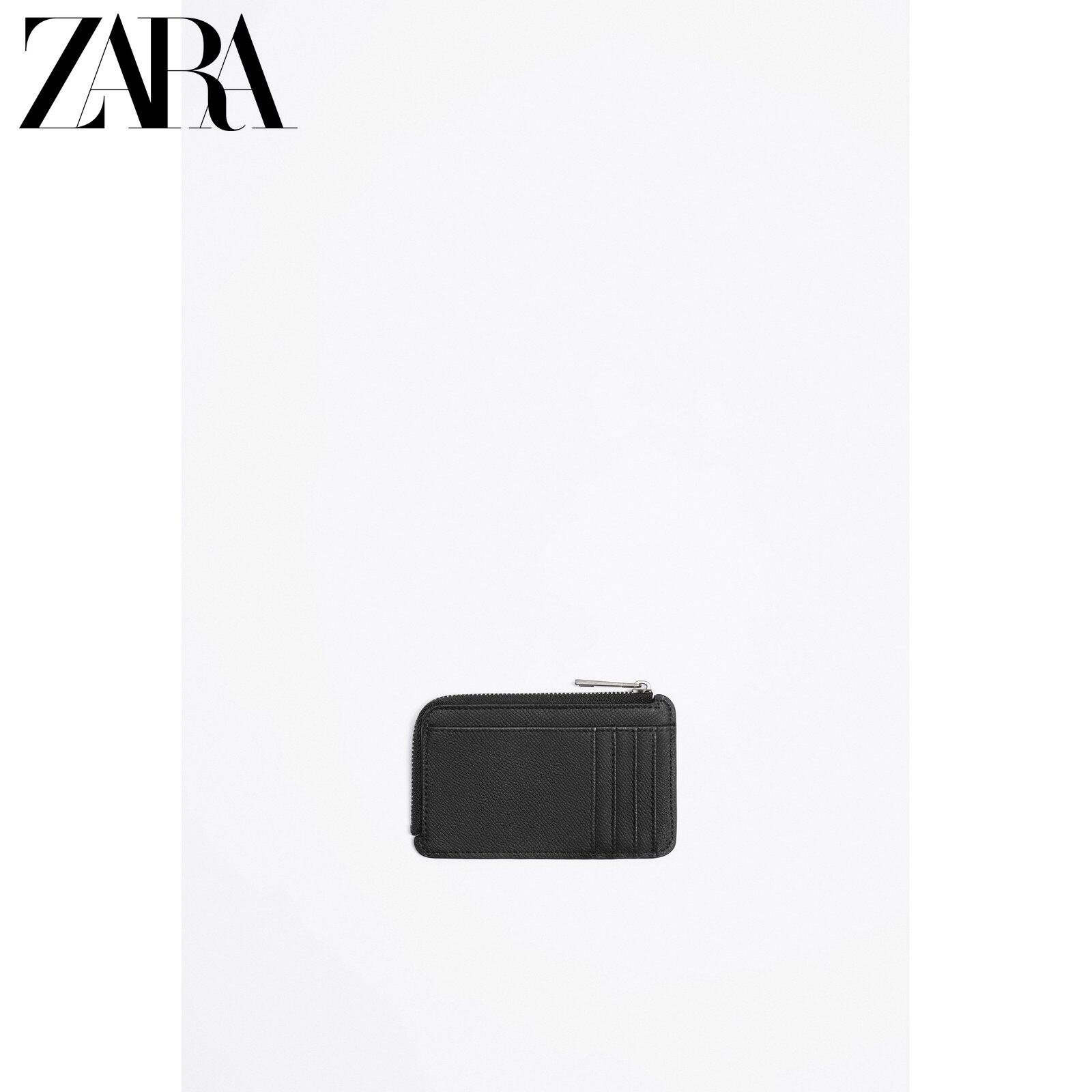 ZARA2023 Fall New Pint Men's Bag Black Zero Wallet Card Wallet Wallet 3801220800-Taobao