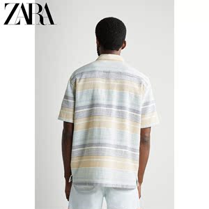 ZARA 夏季新款男装 条纹短袖POLO T恤衫 03057620727