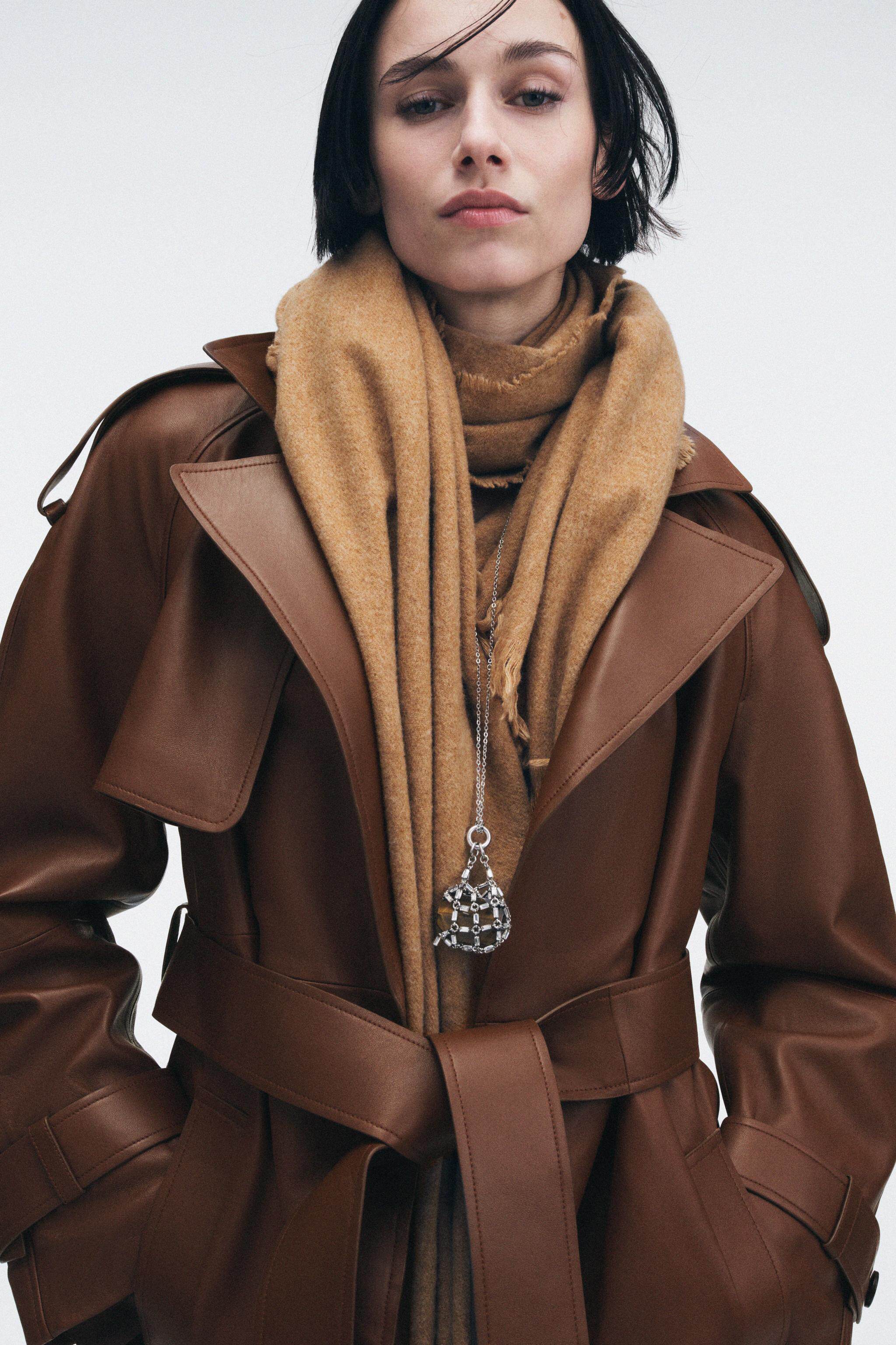 ZARA2025 зимнее обновление женщины твердый шерсть тонкий шарф 1023016 704 ZARA2025 зимнее обновление женщины твердый шерсть тонкий шарф 1023016 704