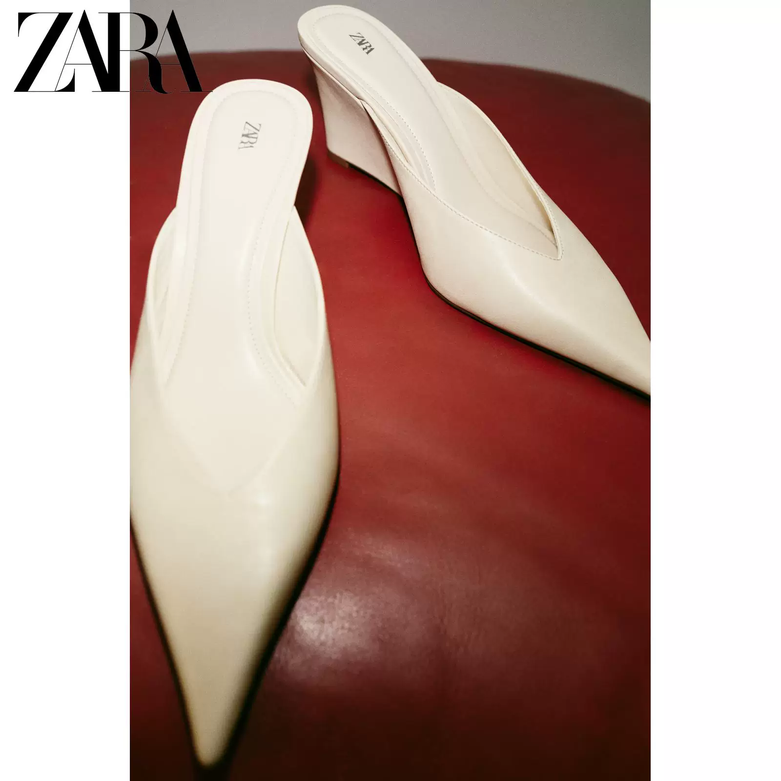 Обувь ZARA 2026 весна-лето: женские сабо-туфли-лодочки, клин, пряжка, высокие каблуки 2266710 001
