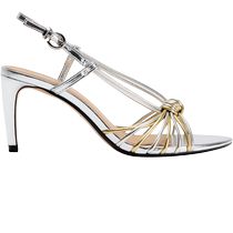 ZARA new summer products womens shoes fashionable silver knotted strap metal stiletto sandals 1325410 808
