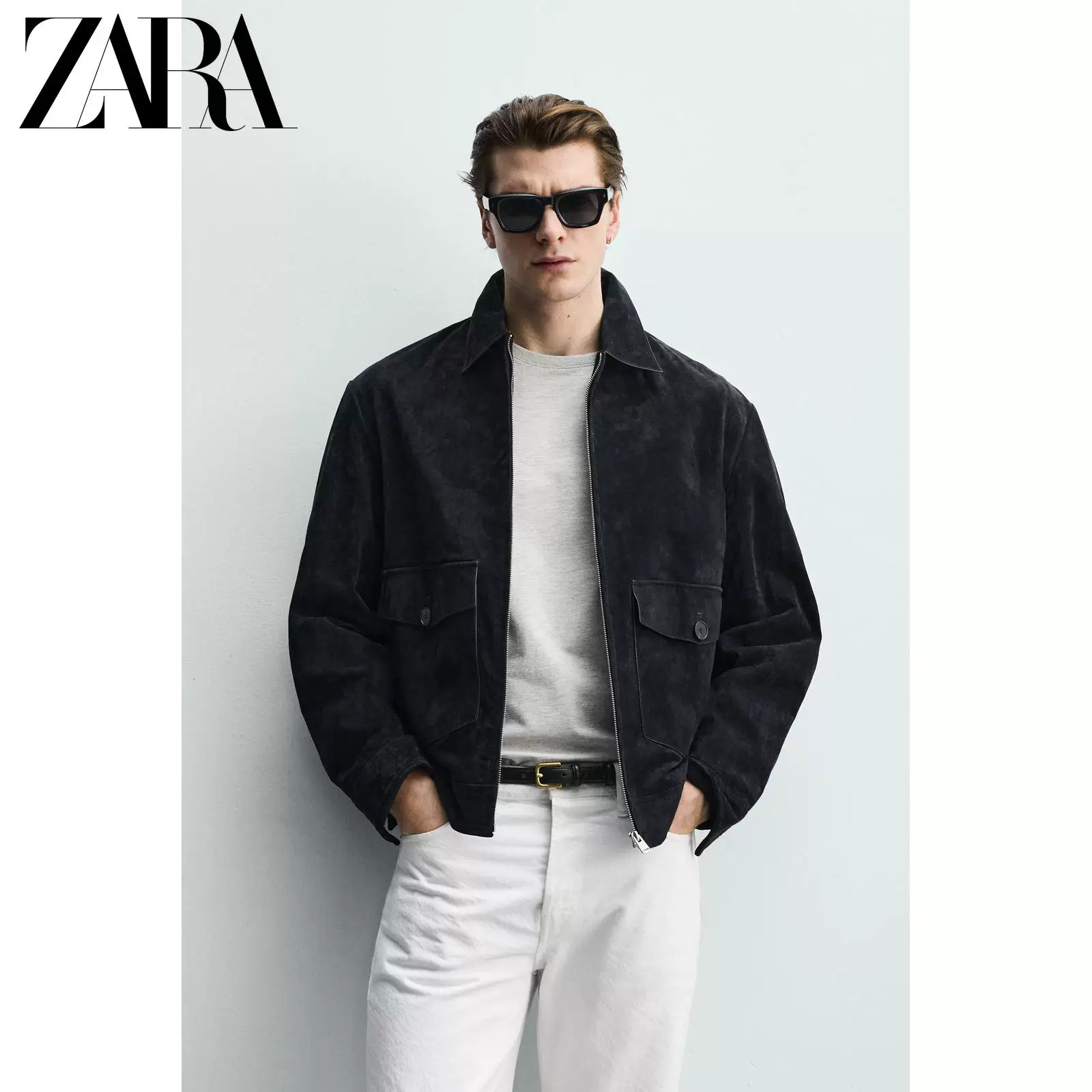ZARA весна-лето 2026 Новинки Мужская приталенная прямая кожаная куртка 8281304 401