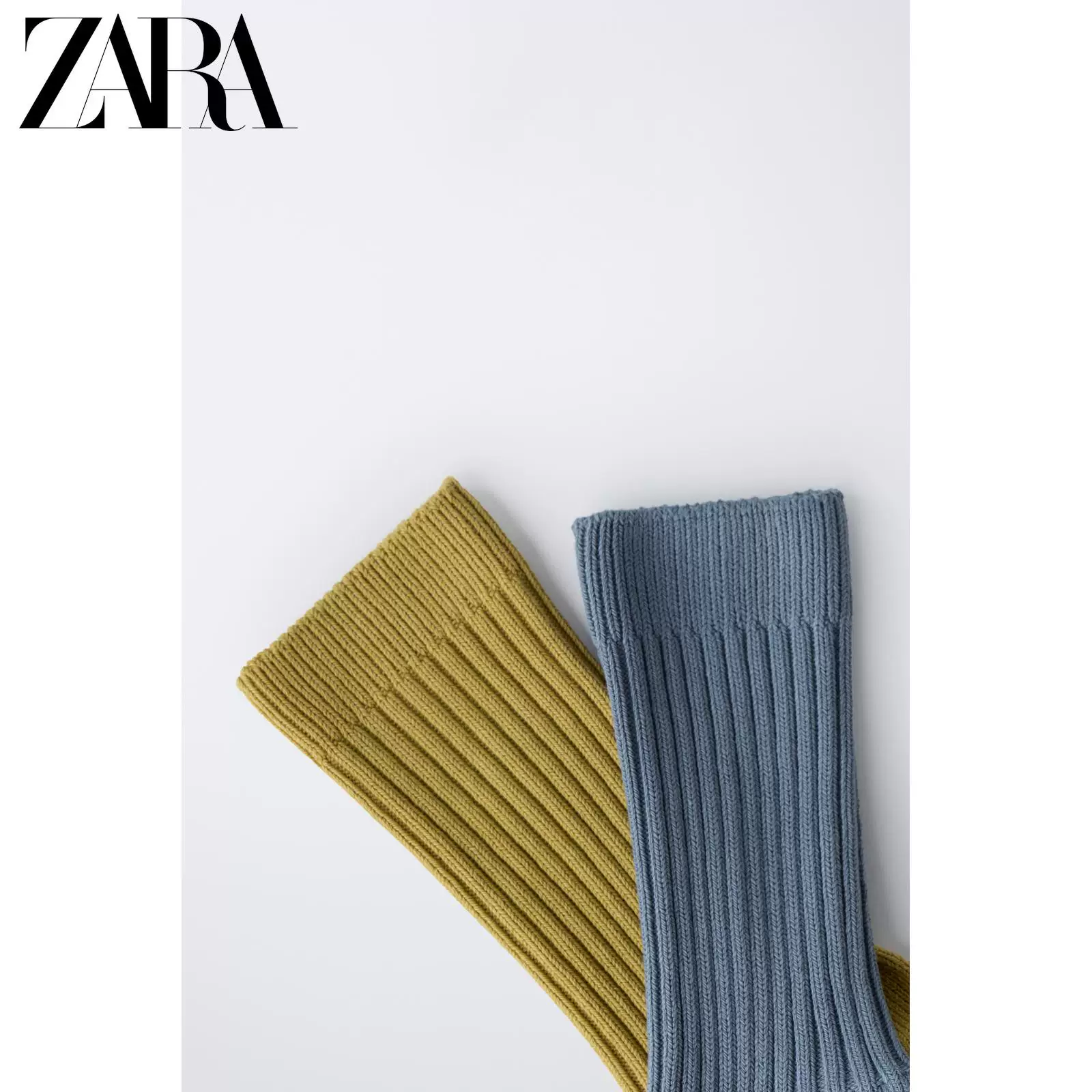 ZARA 2026 весна-лето новые товары детская одежда две пары простых ребристых удобных носков 6068650 200